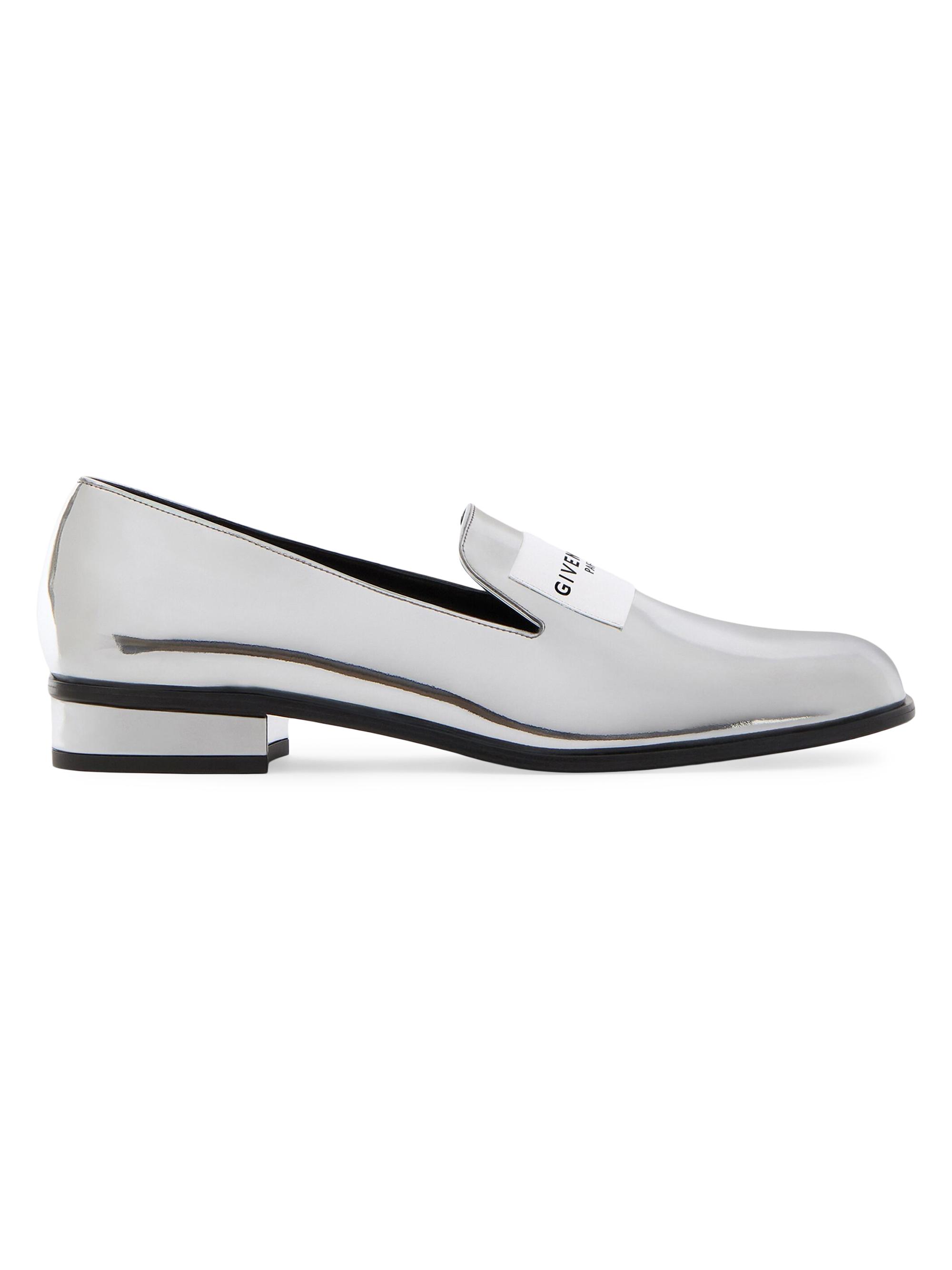 Givenchy Women's Tux Loafers in Mirror Effect Leather - Silvery Grey