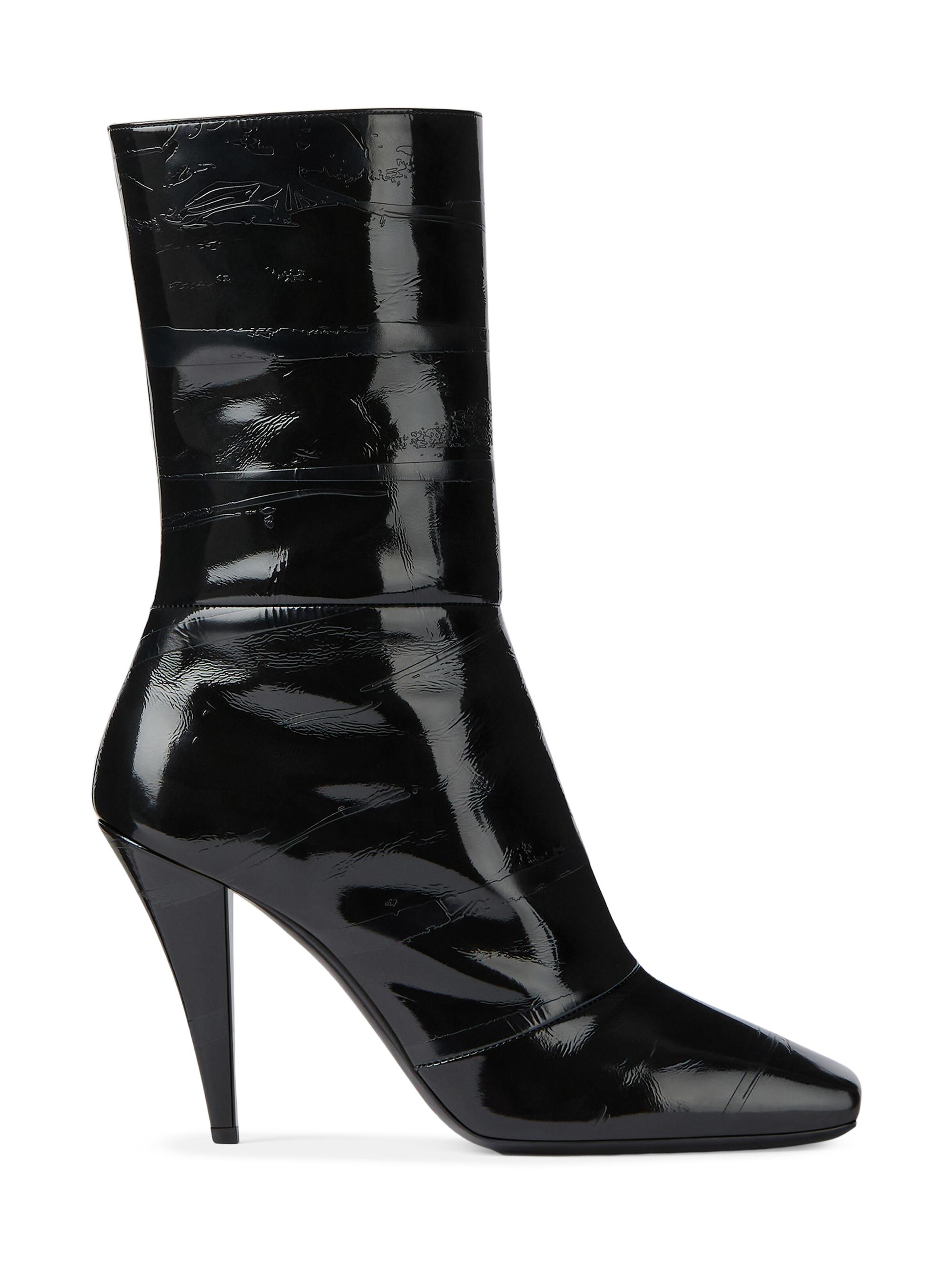 Givenchy Women's Sliced Square Ankle Boots in Shiny Leather - Black