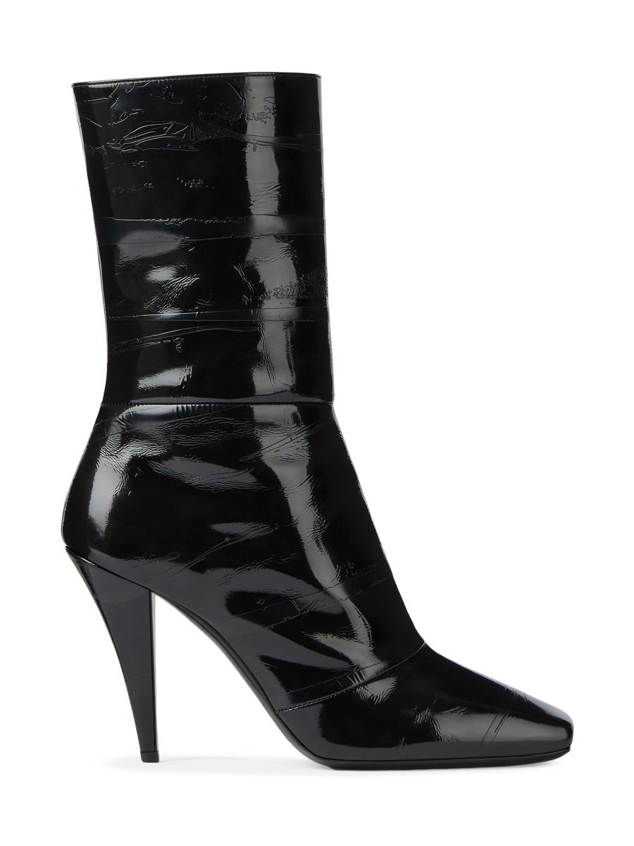 Givenchy Women's Sliced Square Ankle Boots In Shiny Leather In Black