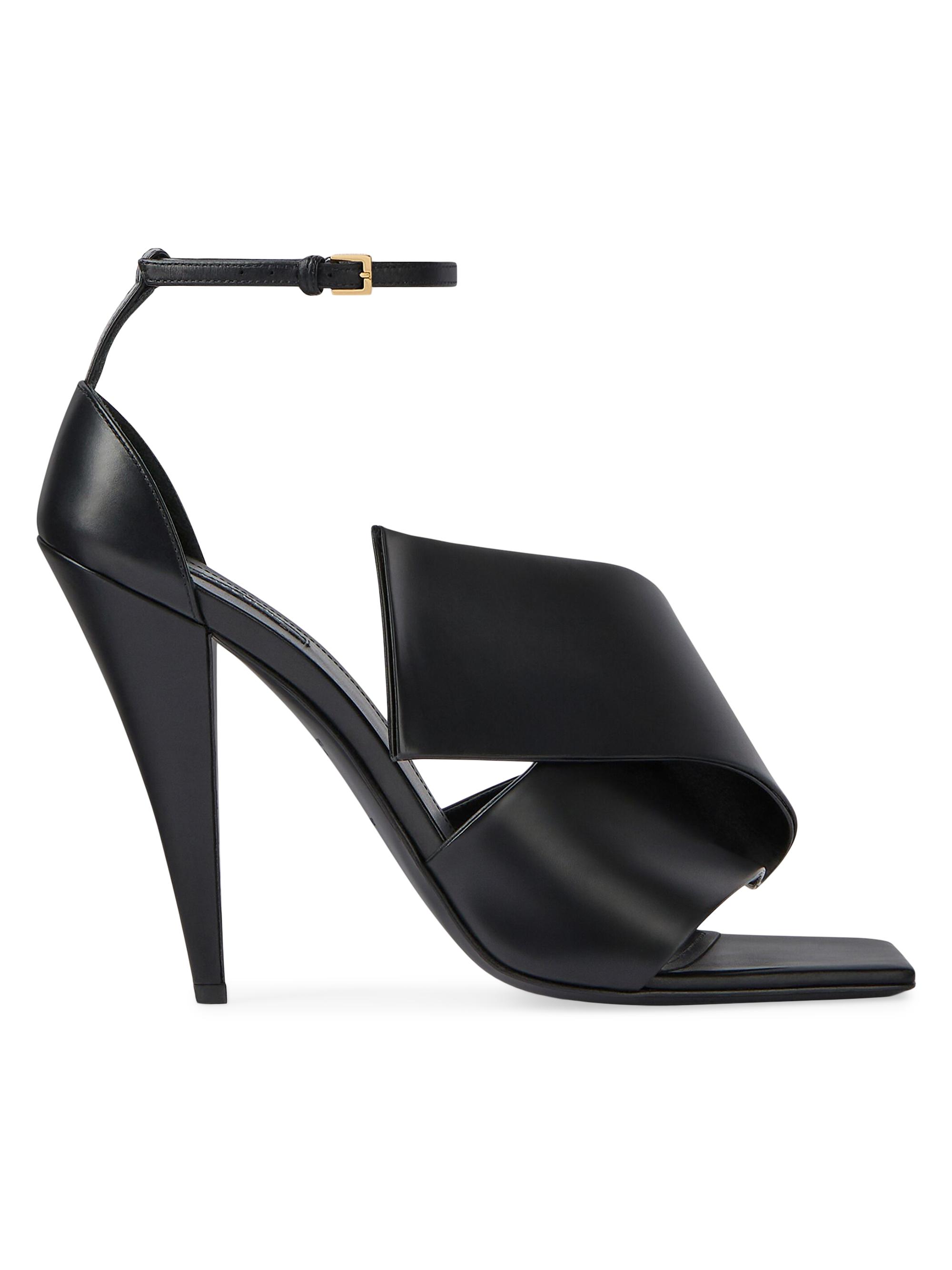 Givenchy Sliced Square Heeled Sandals in Leather | Saks Fifth Avenue