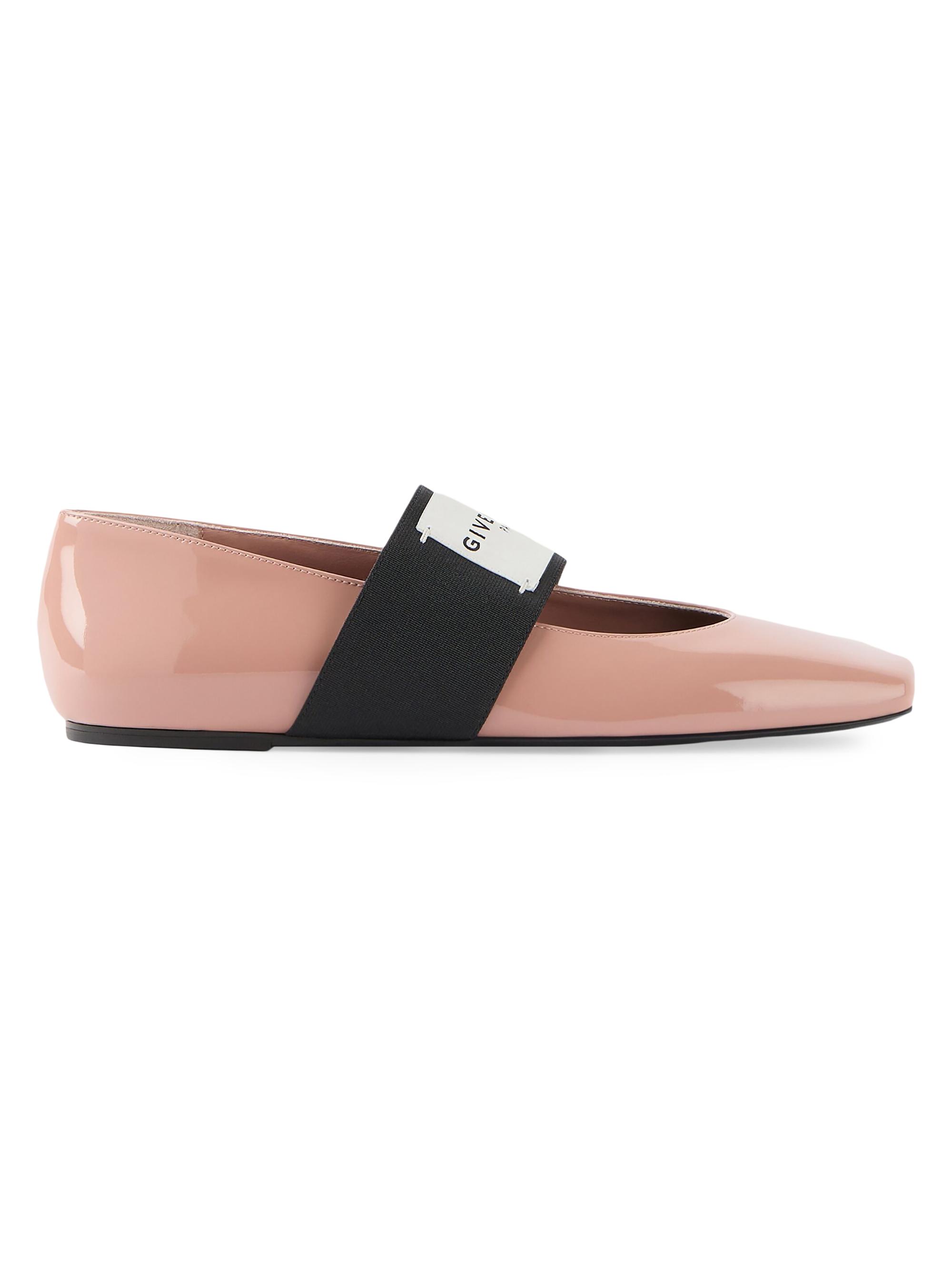 Givenchy Women's Sliced Square Ballerinas in Patent Leather - Powder