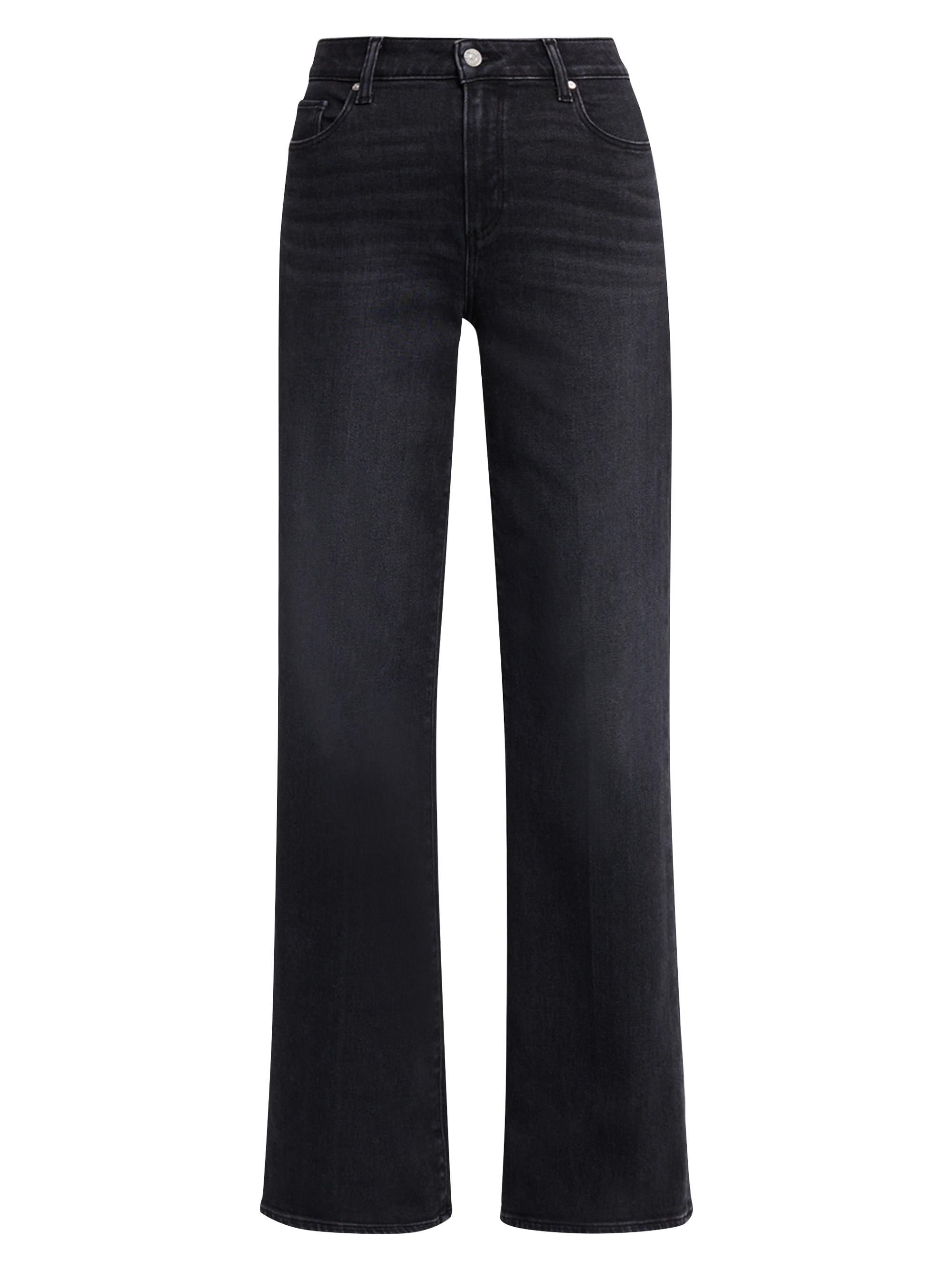 Paige Women's Tatum Mid-Rise Wide-Leg Jeans - Black