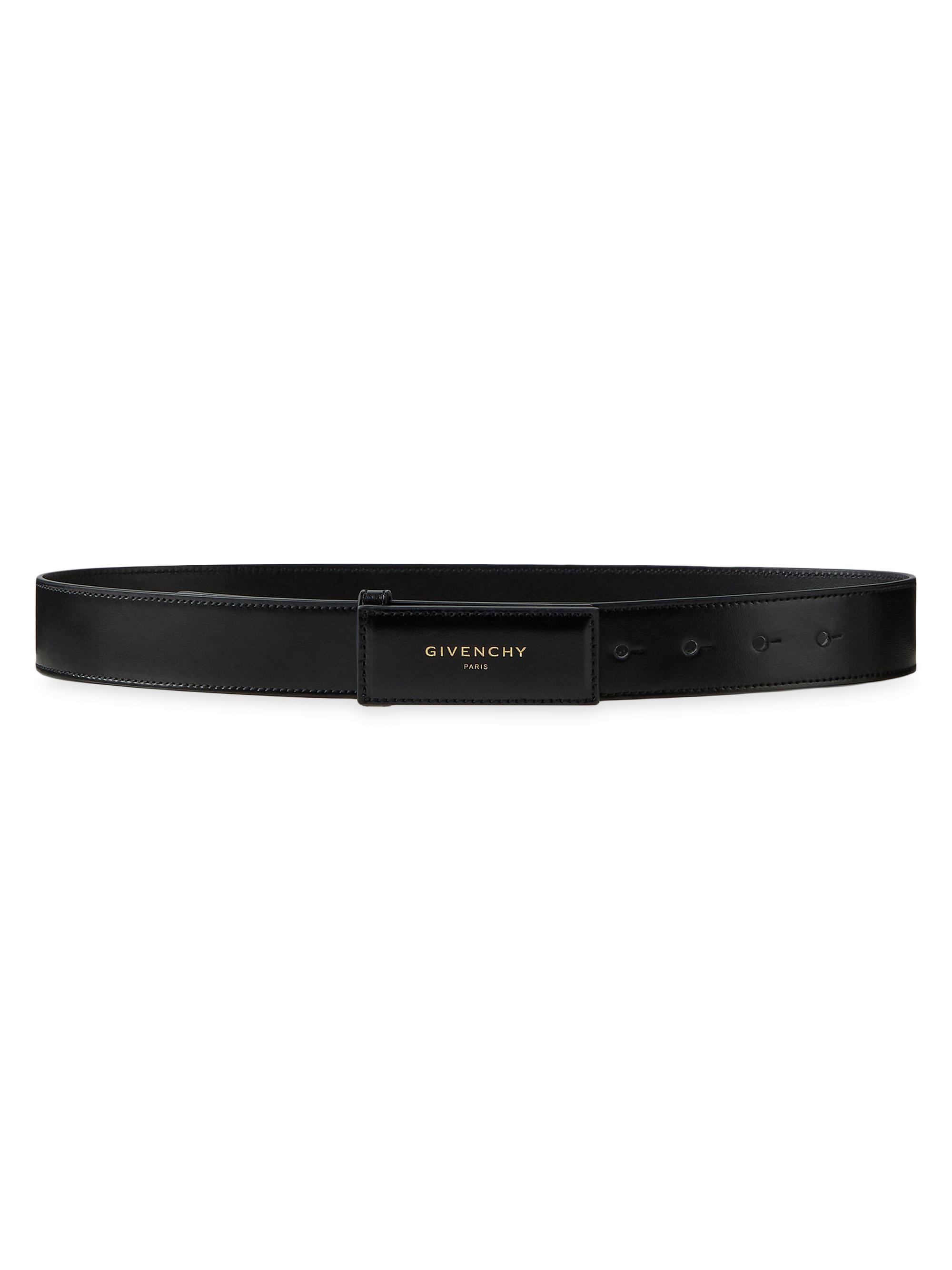Givenchy Women's Label Belt in Box Leather - Black
