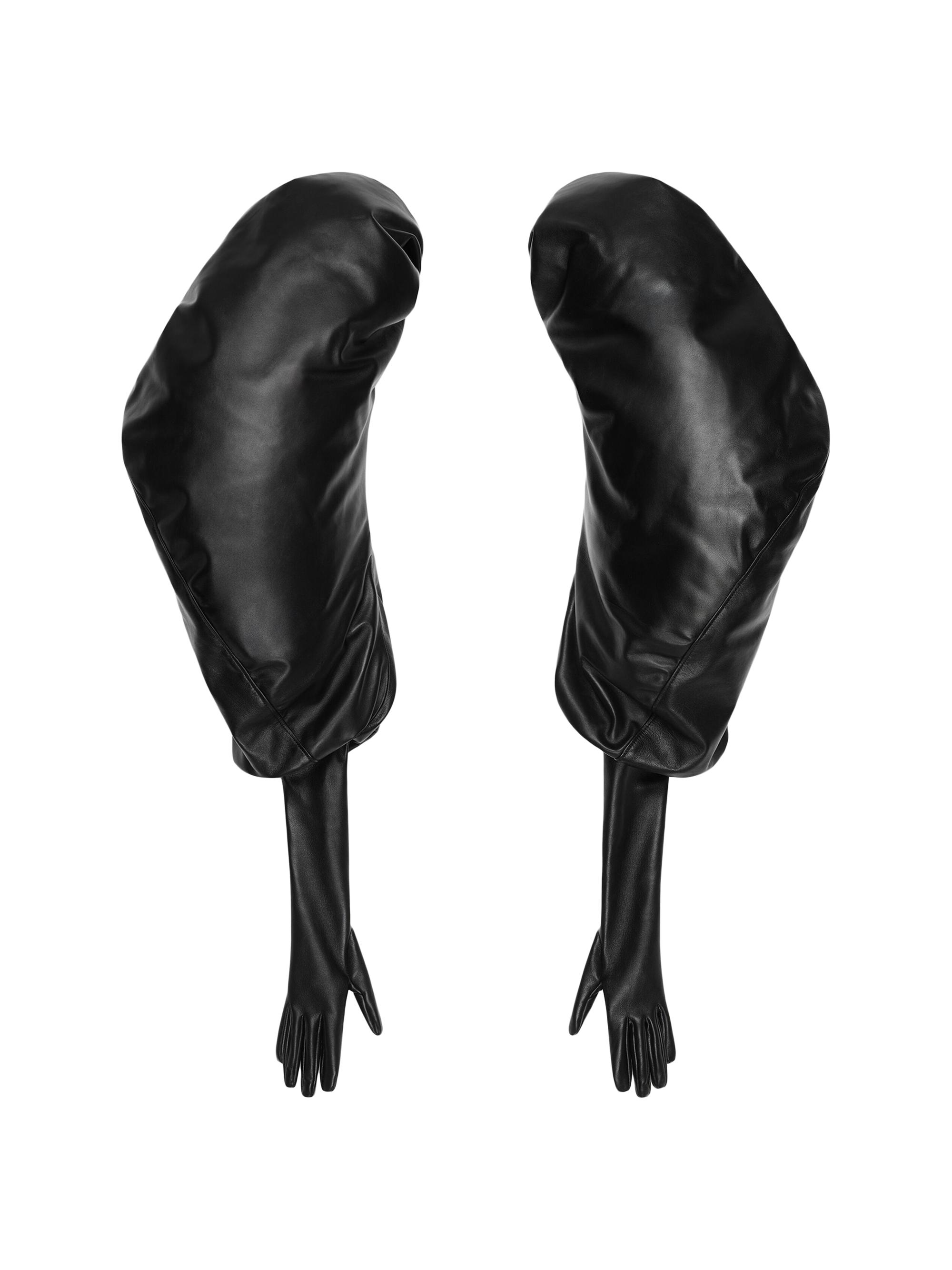 Givenchy Women's Sleeves with Integrated Gloves in Nappa Leather - Black