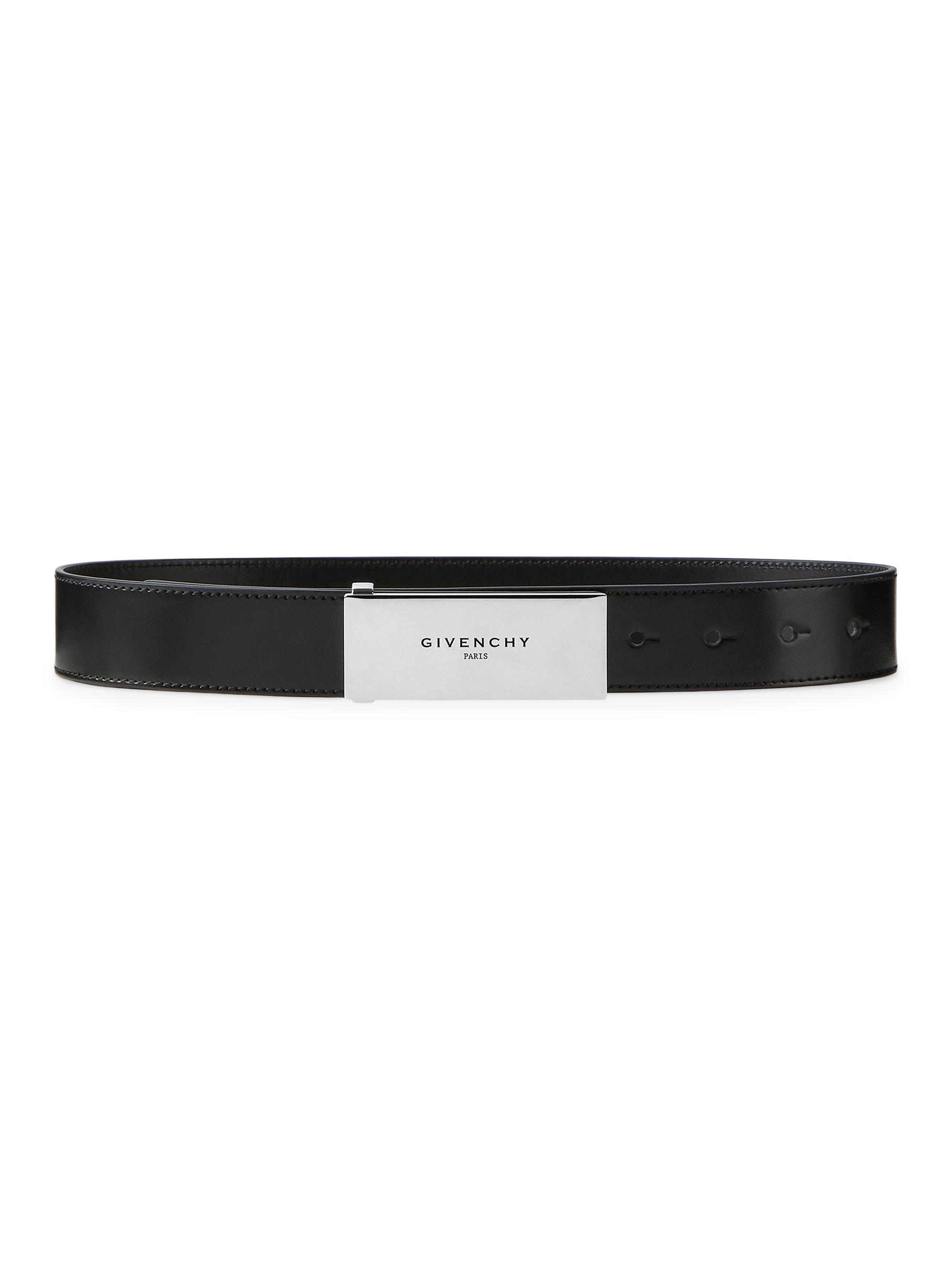 Givenchy Women's Label Belt in Box Leather - Black