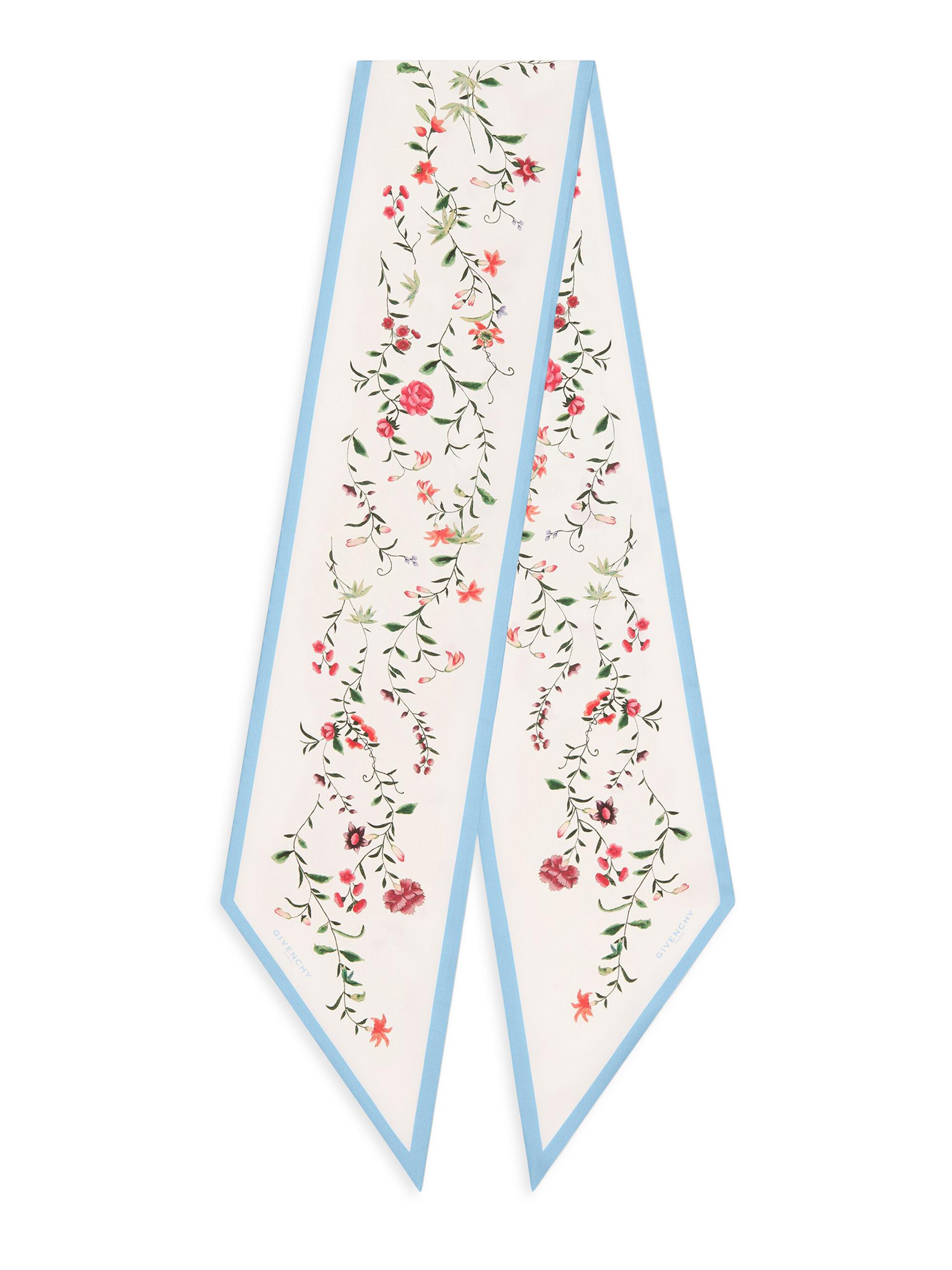 Givenchy Women's Maxi Bandeau in Silk with Floral Print - Baby Blue White