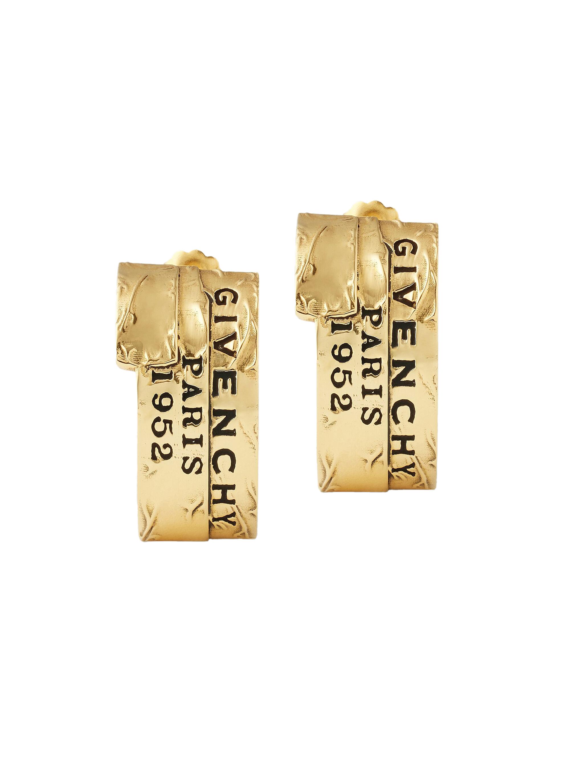 Givenchy Women's Tape Earrings in Metal and Enamel - Antic Golden