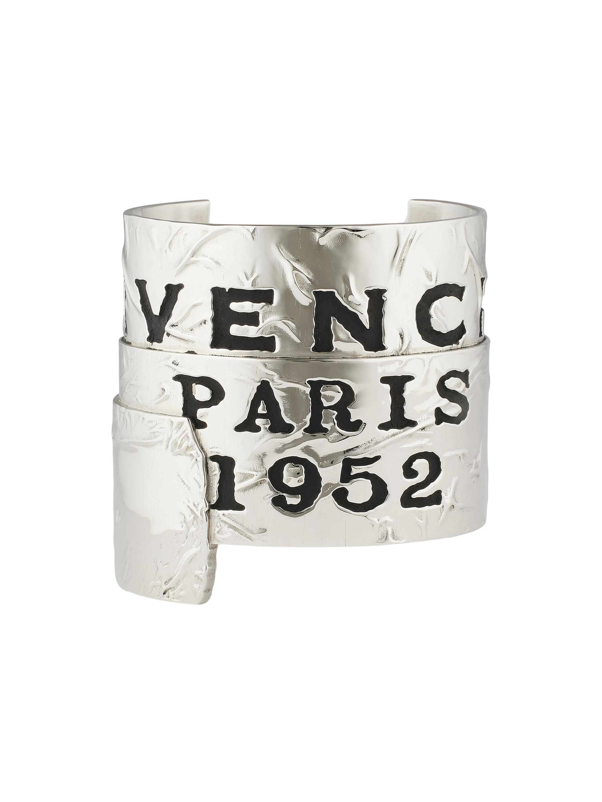 Givenchy Women's Tape Cuff in Metal and Enamel - Antic Silvery