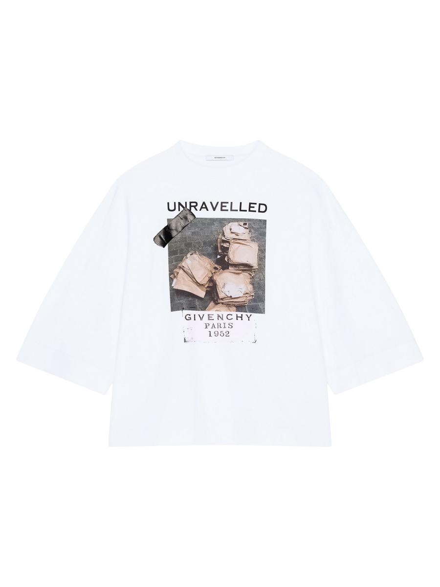 Givenchy T Shirt in Cotton with Unravelled Print | Saks Fifth Avenue