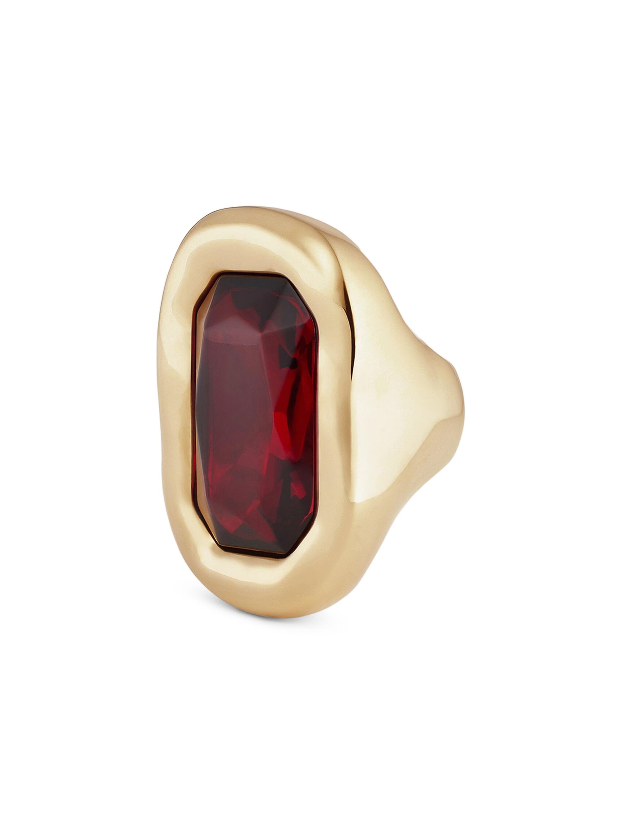 Givenchy Women's Sculptural Crystal Ring - Gold Red