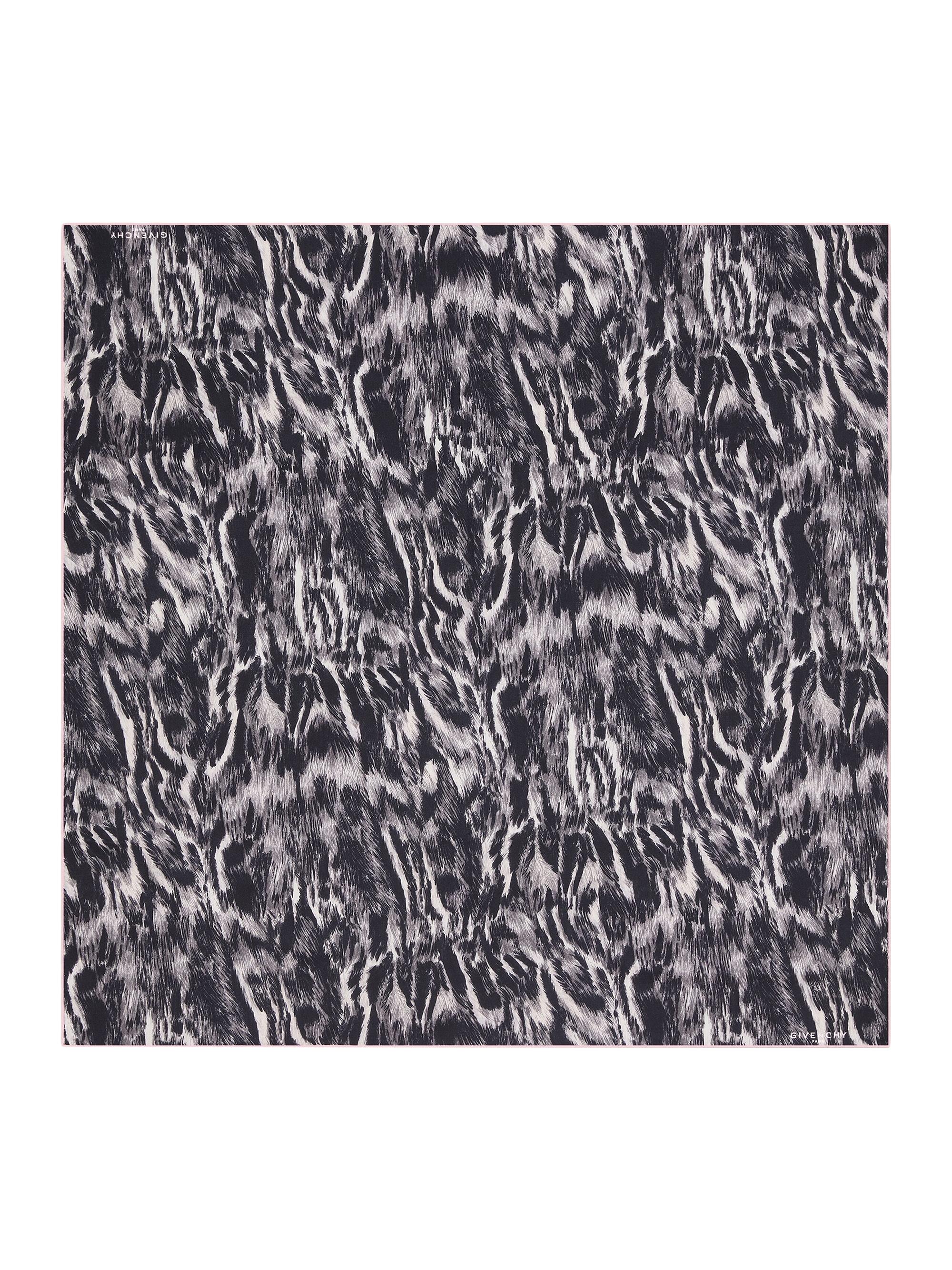 Givenchy Women's Square in Silk with Animal Print - Grey Pale Pink