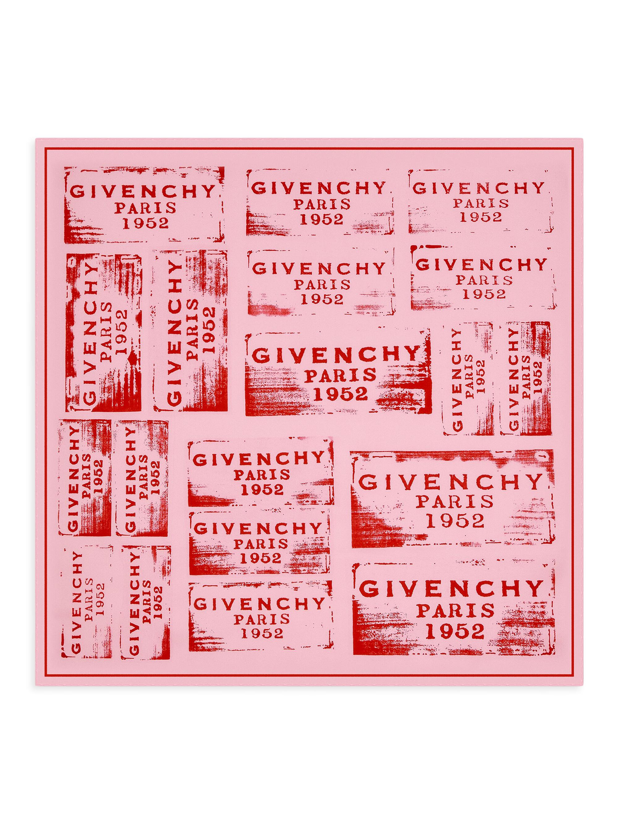 Givenchy Women's Stamp Square Scarf in Silk - Pink Red