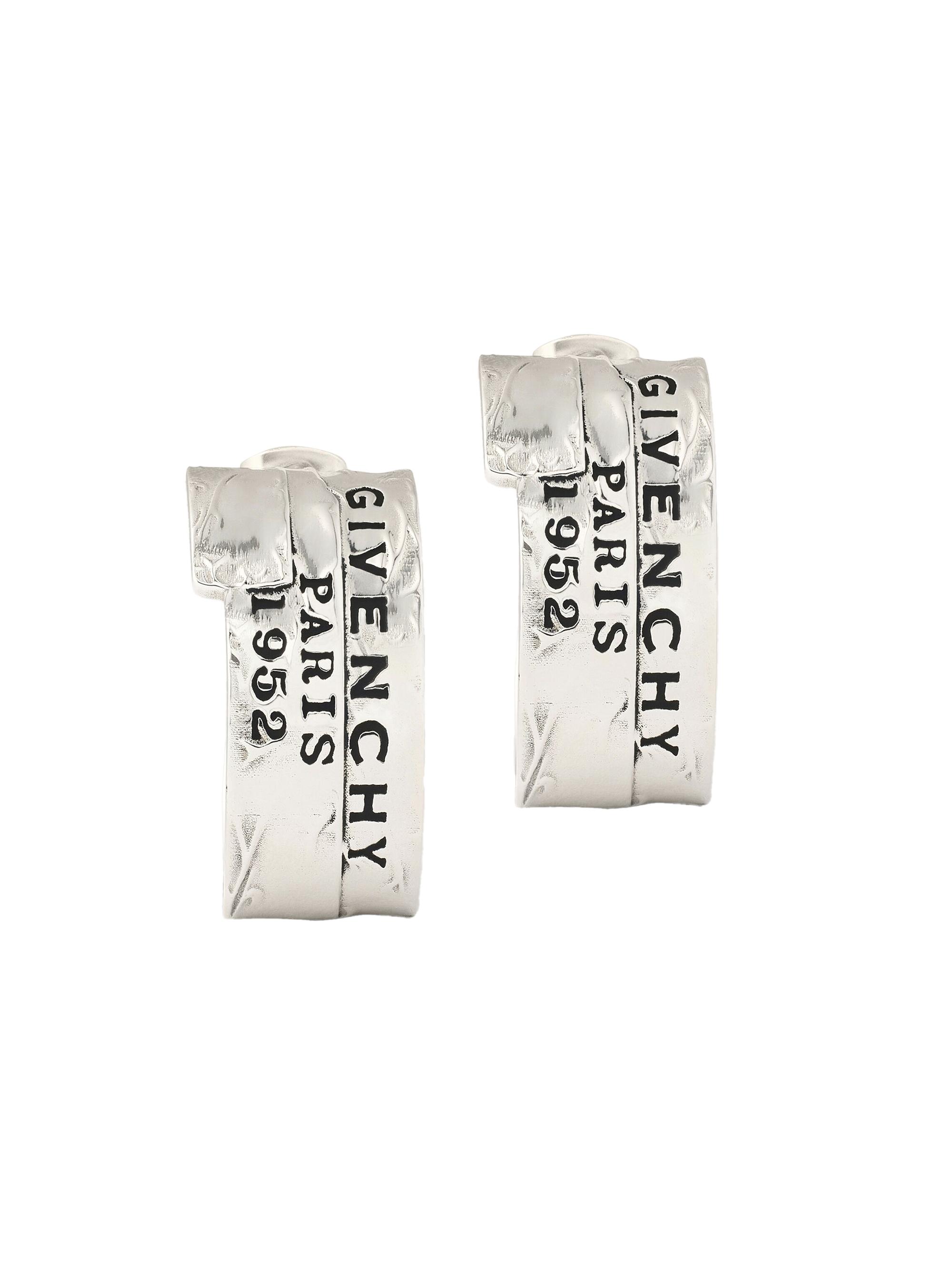 Givenchy Women's Tape Earrings in Metal and Enamel - Antic Silvery