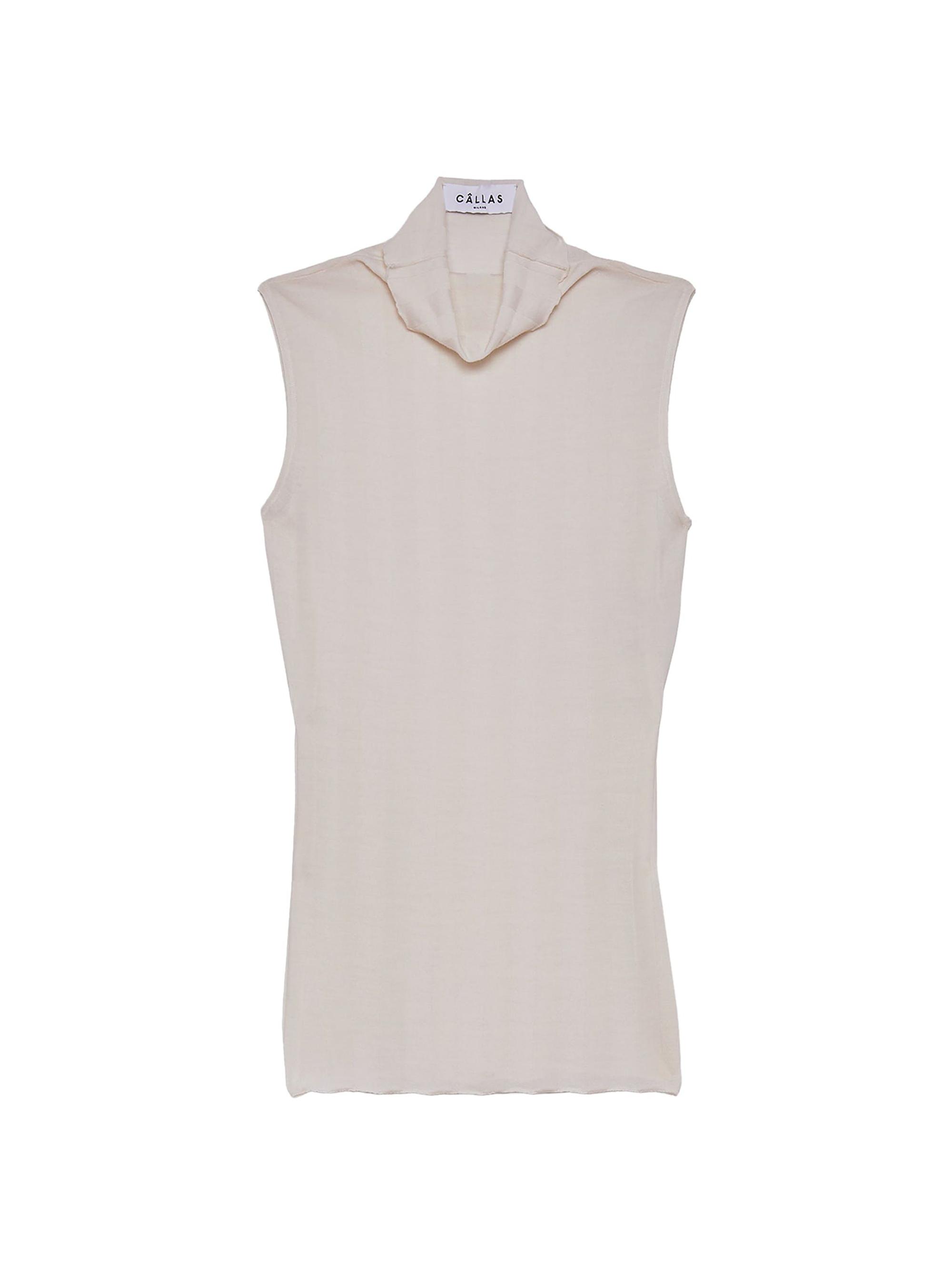 Callas Milano Women's Romy Sleeveless Turtleneck Sweater in Merino Wool Rib -