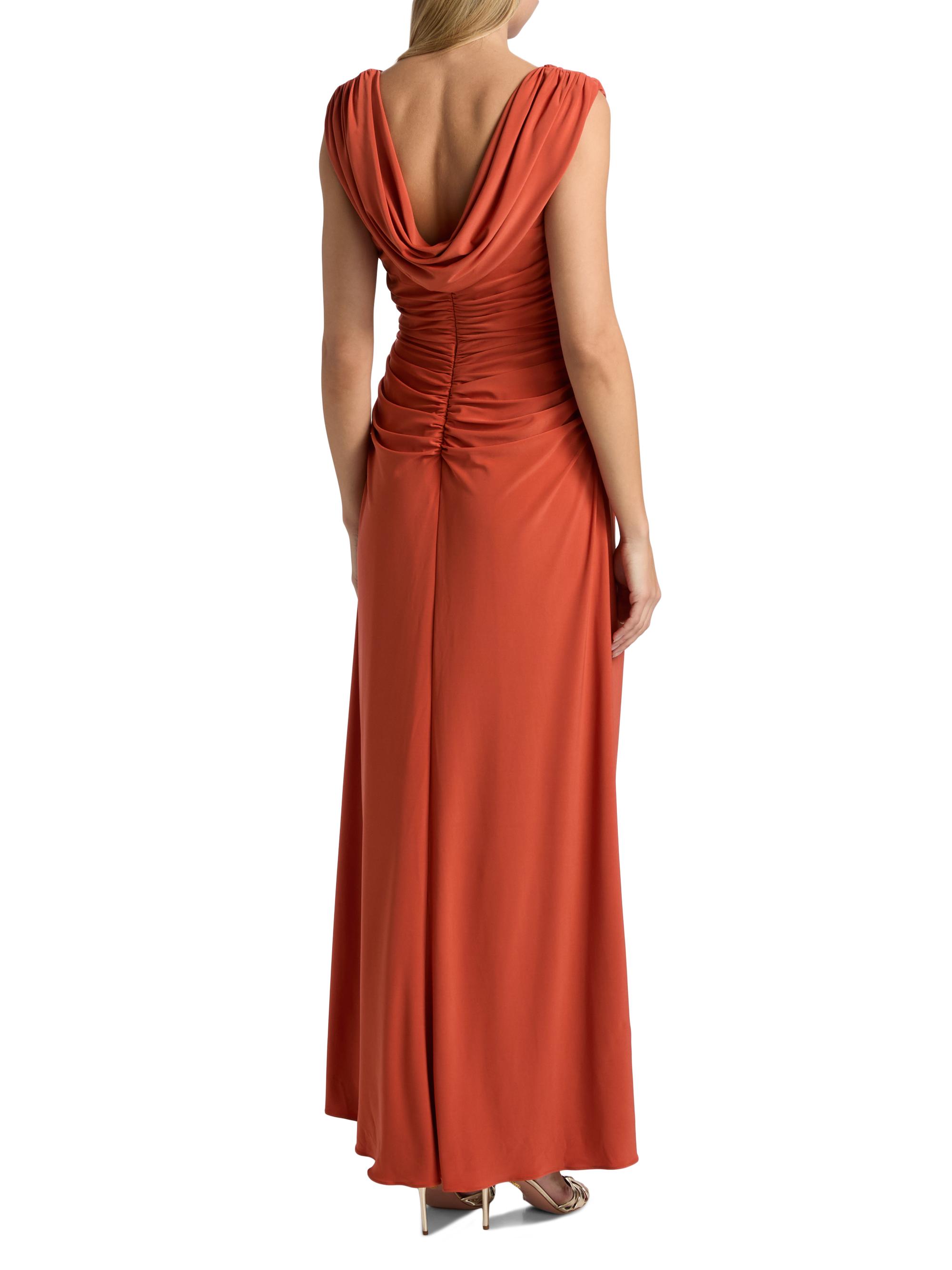 terracotta formal dress Off the Shoulder Mermaid Ruched Long this sophisticated bridesmaid dress will be your partner Queendancer Women Wedding Guest Dress