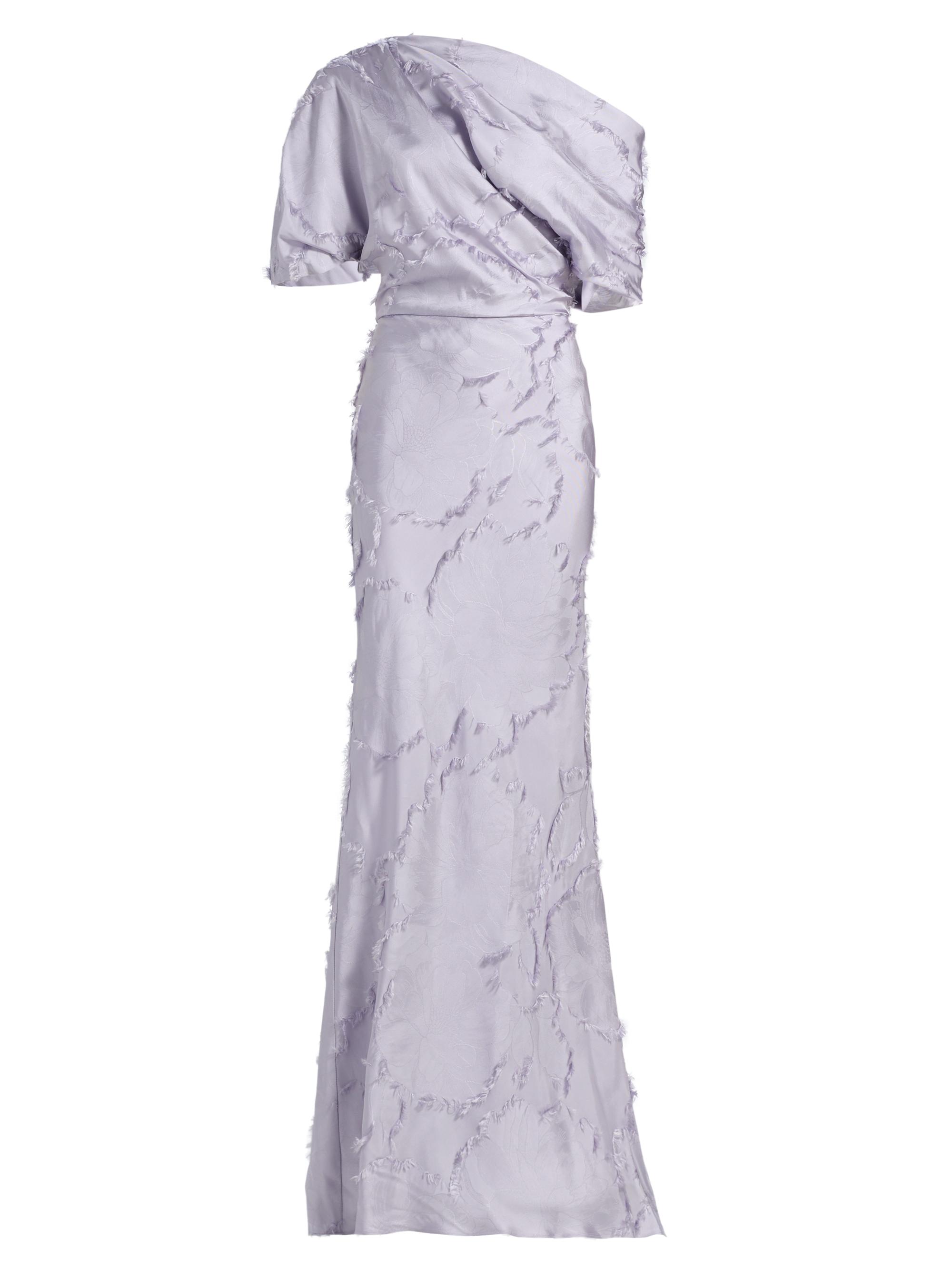 Amsale Women's Satin One-Shoulder Gown - Lilac