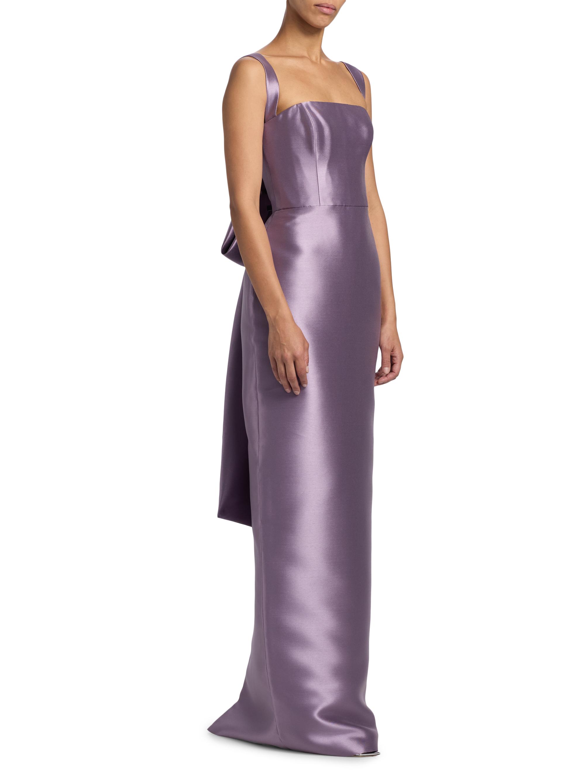 Amsale Women's Satin Square-Neck Column Gown - Violet - Size 0