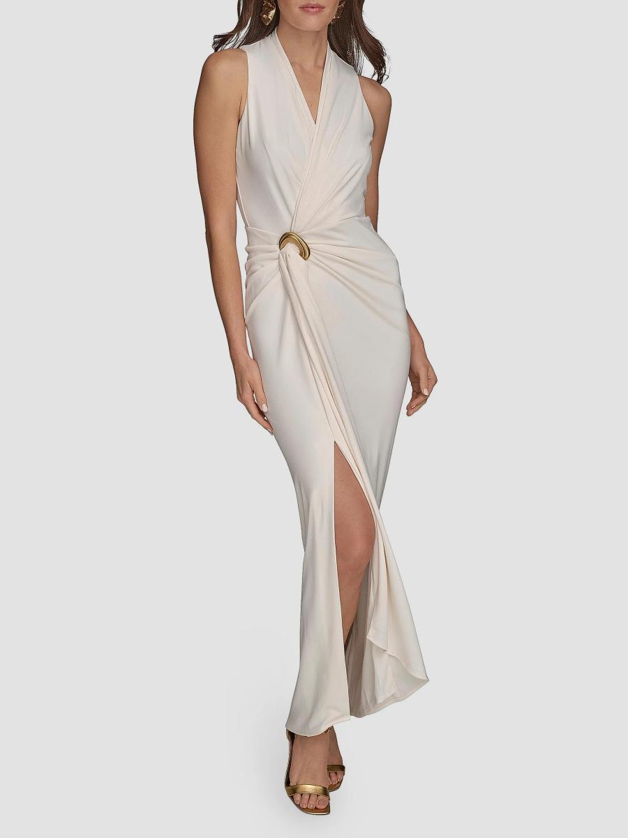 Donna Karan New York Filament Jersey Wrap-Style Cocktail Dress