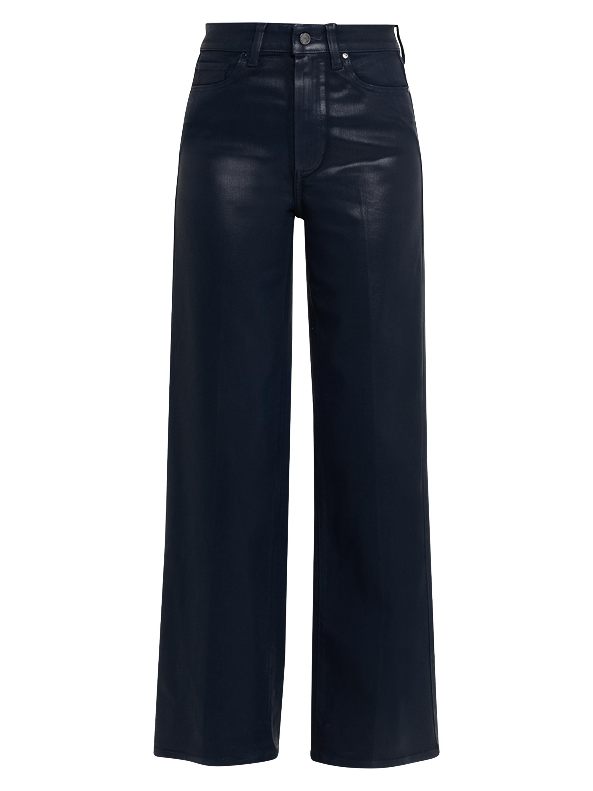 Paige Women's Sasha Coated Wide-Leg Jeans - Navy
