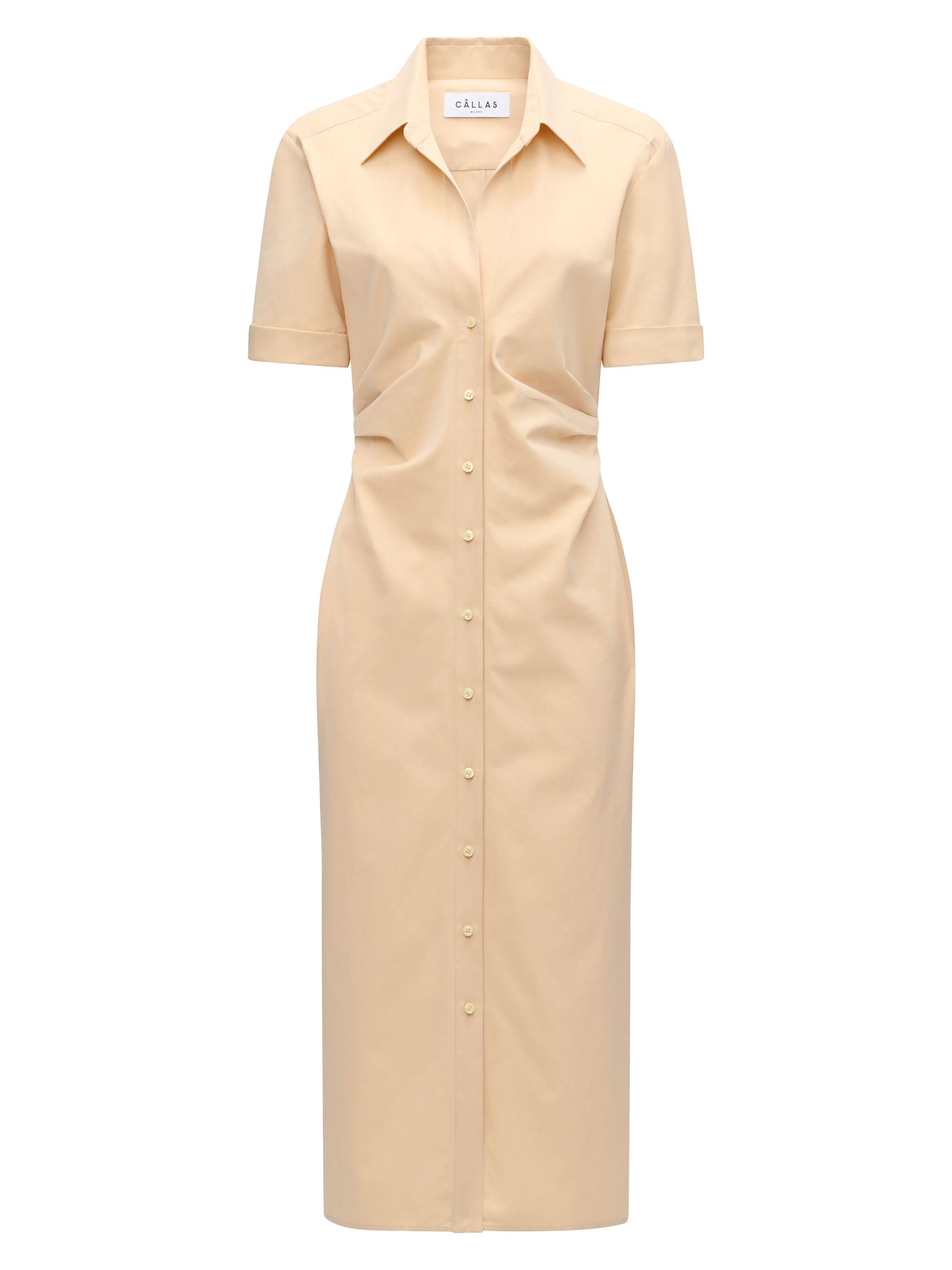 Callas Milano Women's Lou Fitted Shirt Dress - Apricot