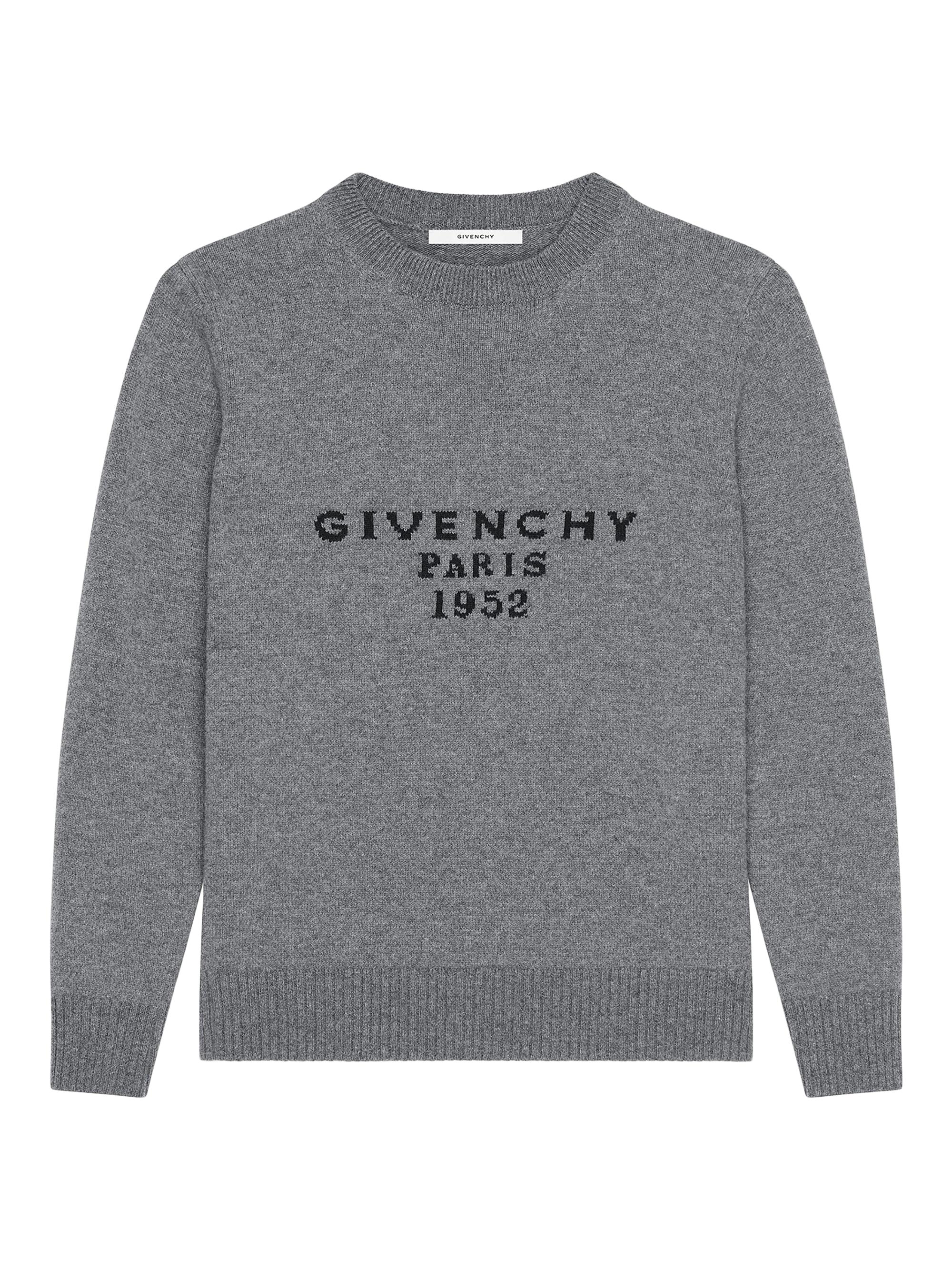 Givenchy Women's Sweater in Wool and Cashmere with  Paris 1952 - Slate Blend