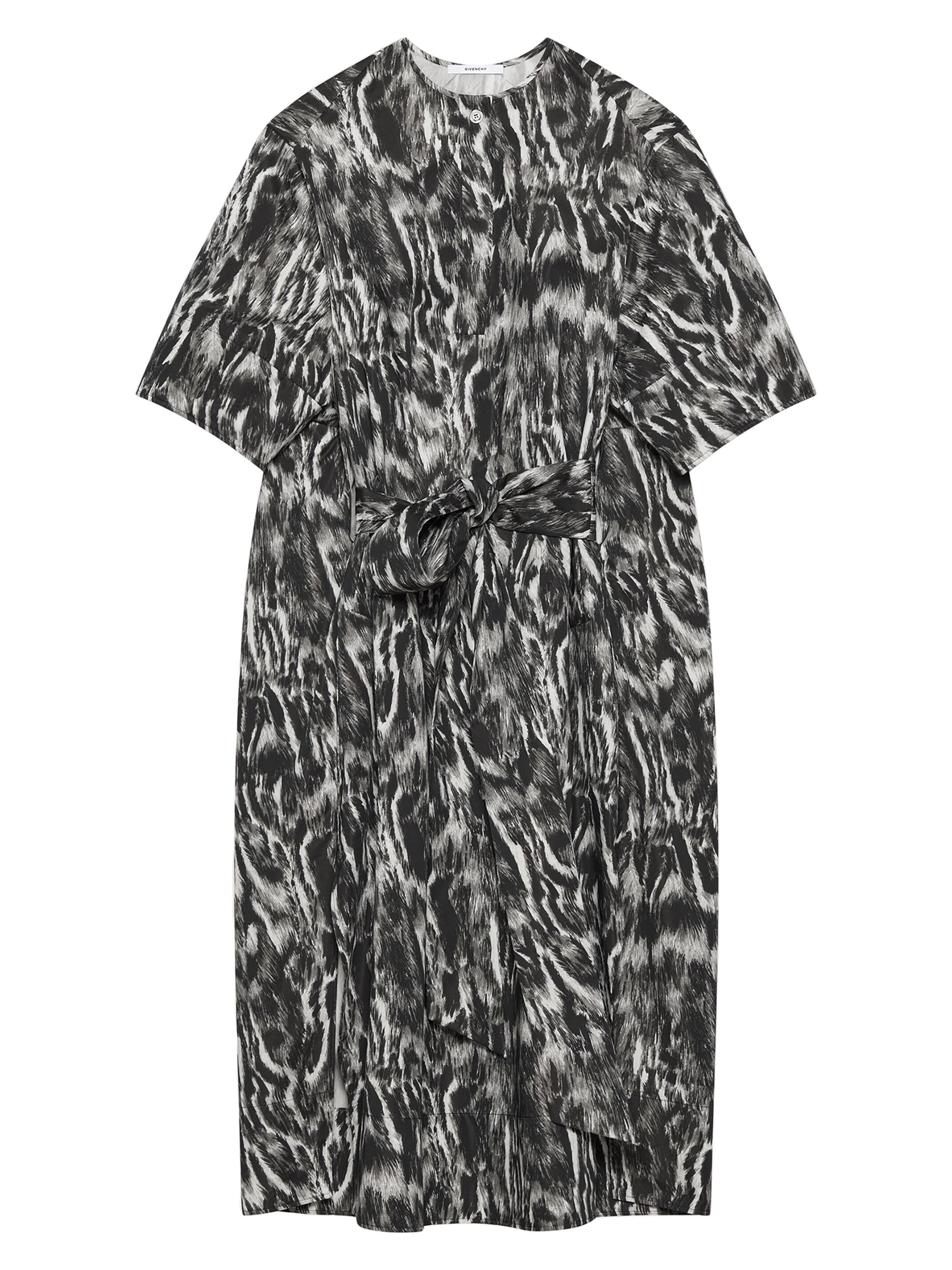Givenchy Women's Dress in Cotton with Animal Print - Grey Mix