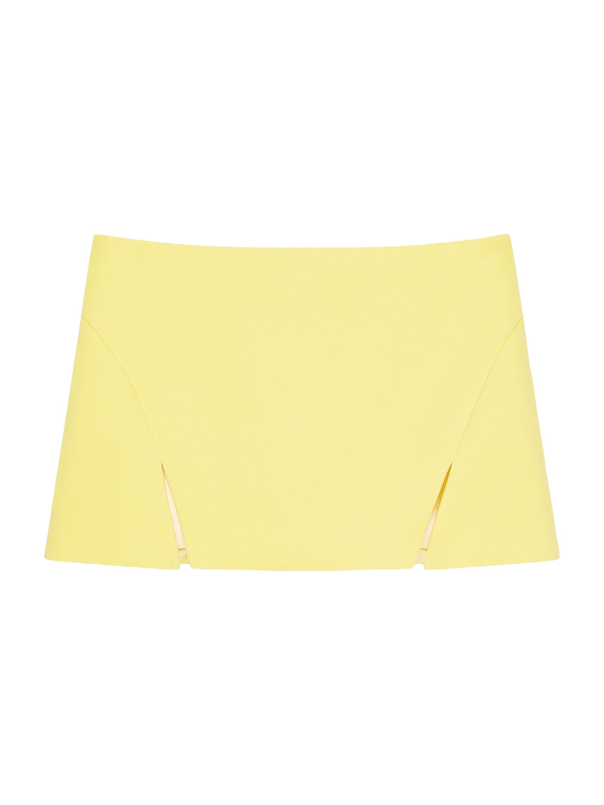 Givenchy Women's Mini Cut Out Skirt in Crepe - Acid Yellow