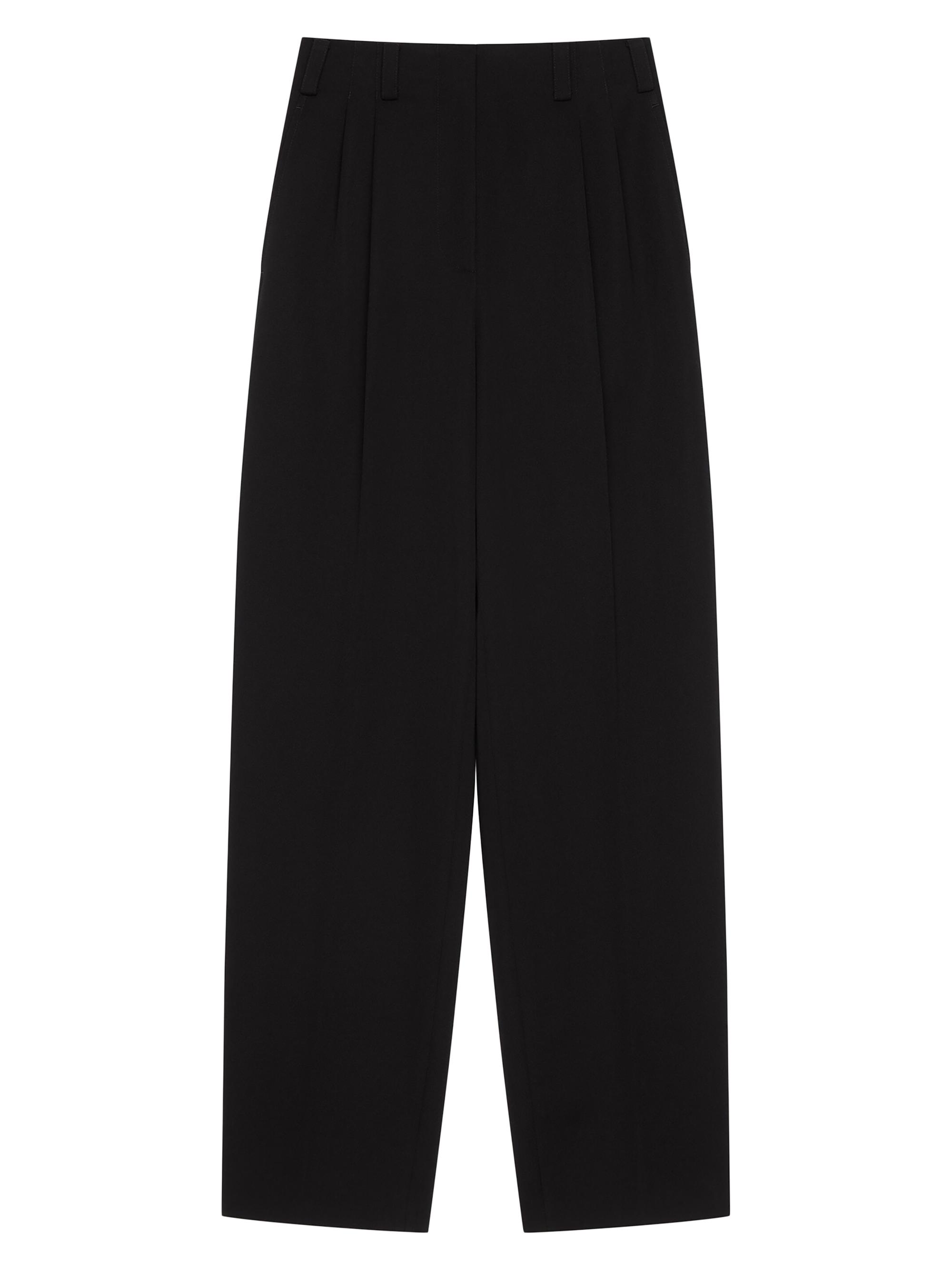 Givenchy Women's Slashed Two-Pleat Pants in Wool - Black