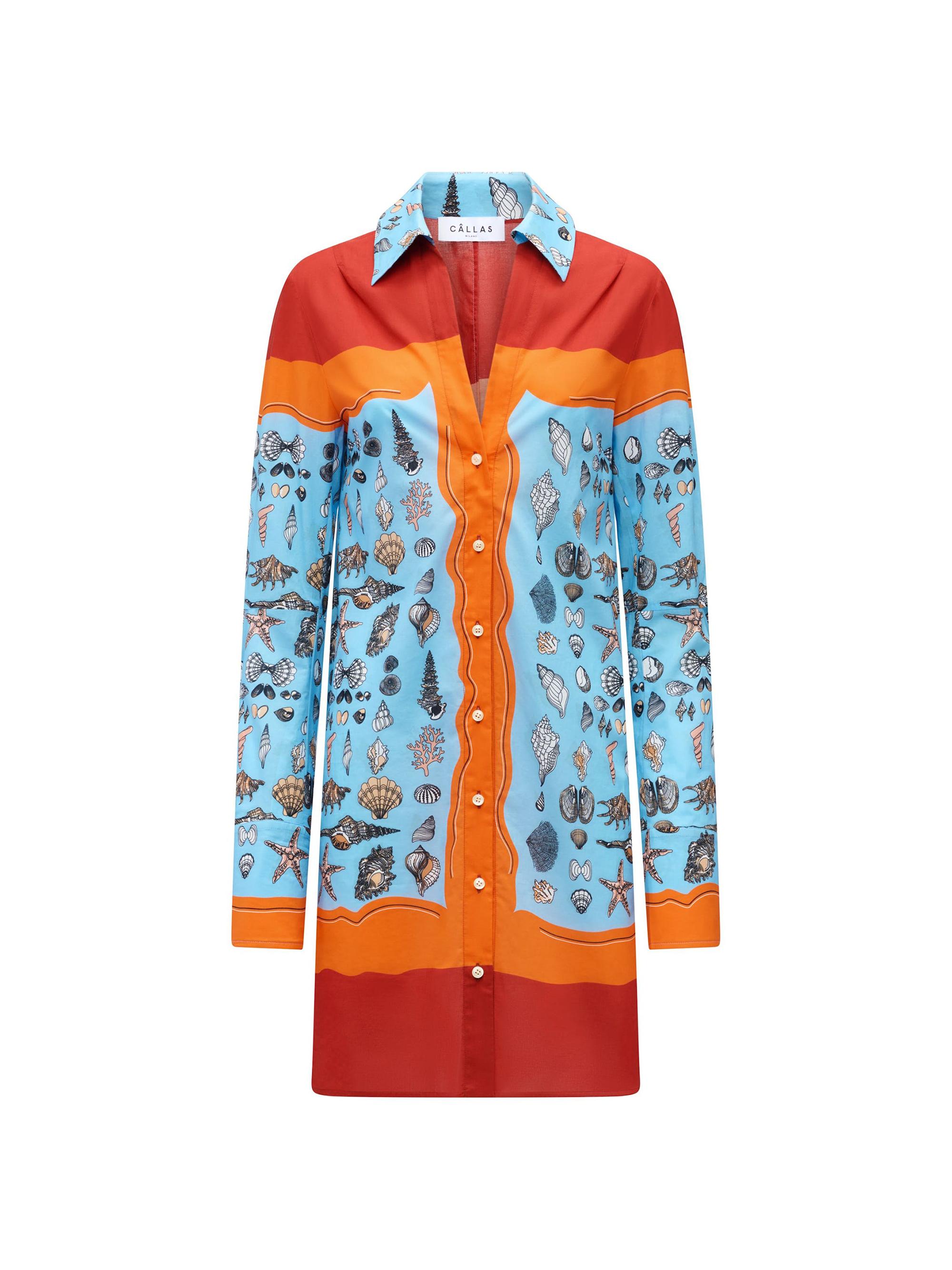 Callas Milano Women's Charisse Printed Shirt Dress - Orange