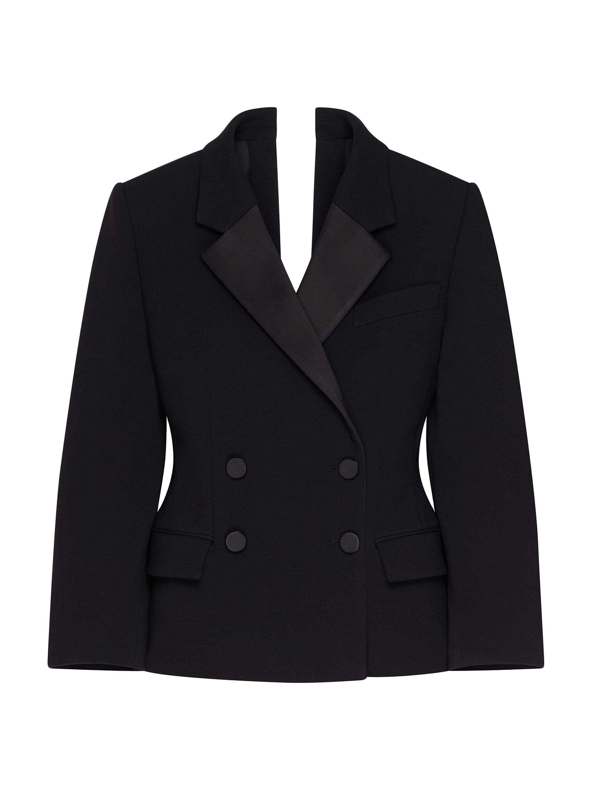 Givenchy Women's Suit-Jacket in Crepe with Satin Collar - Black