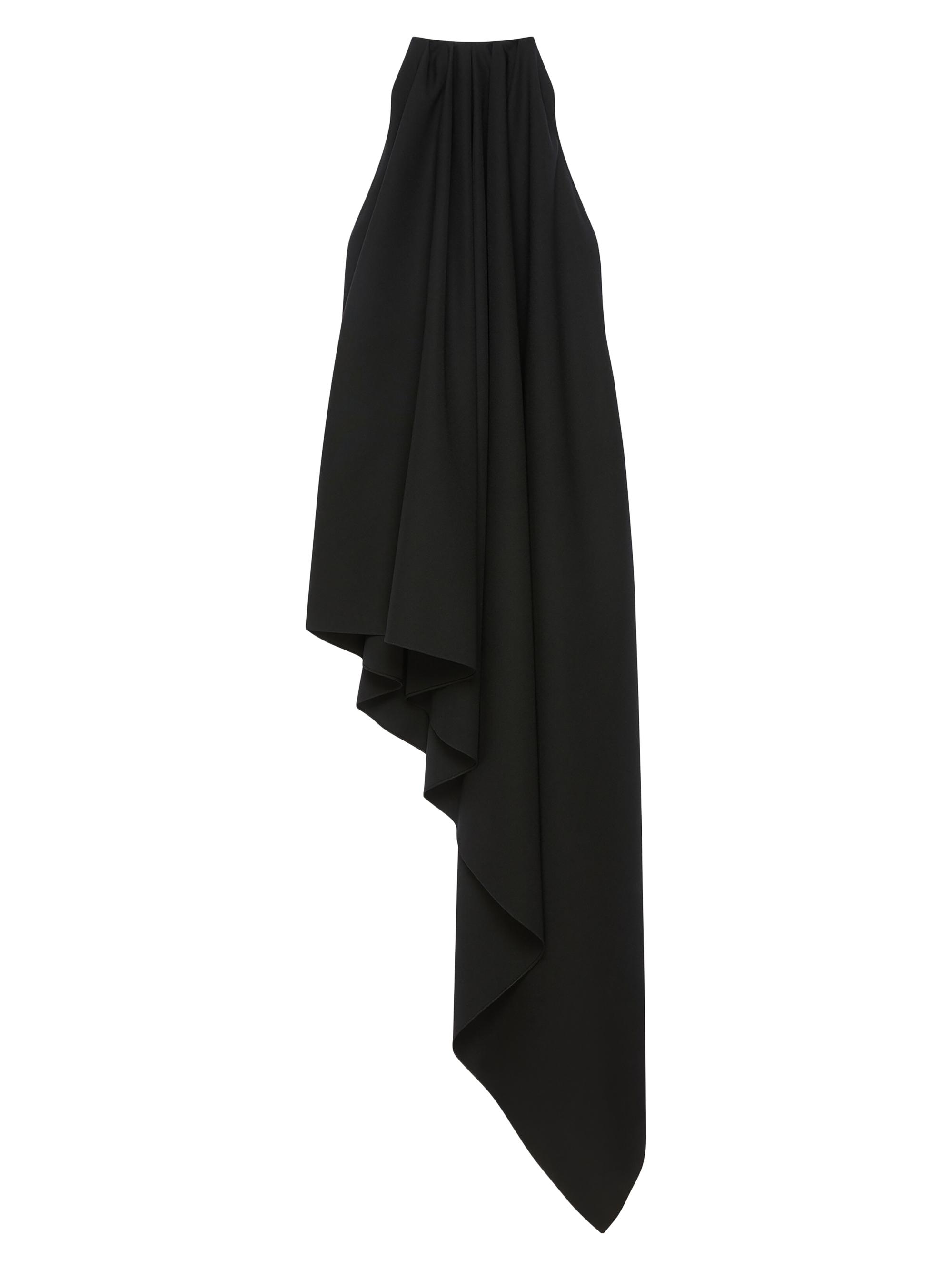 Givenchy Women's Draped Asymmetric Dress in Wool - Black