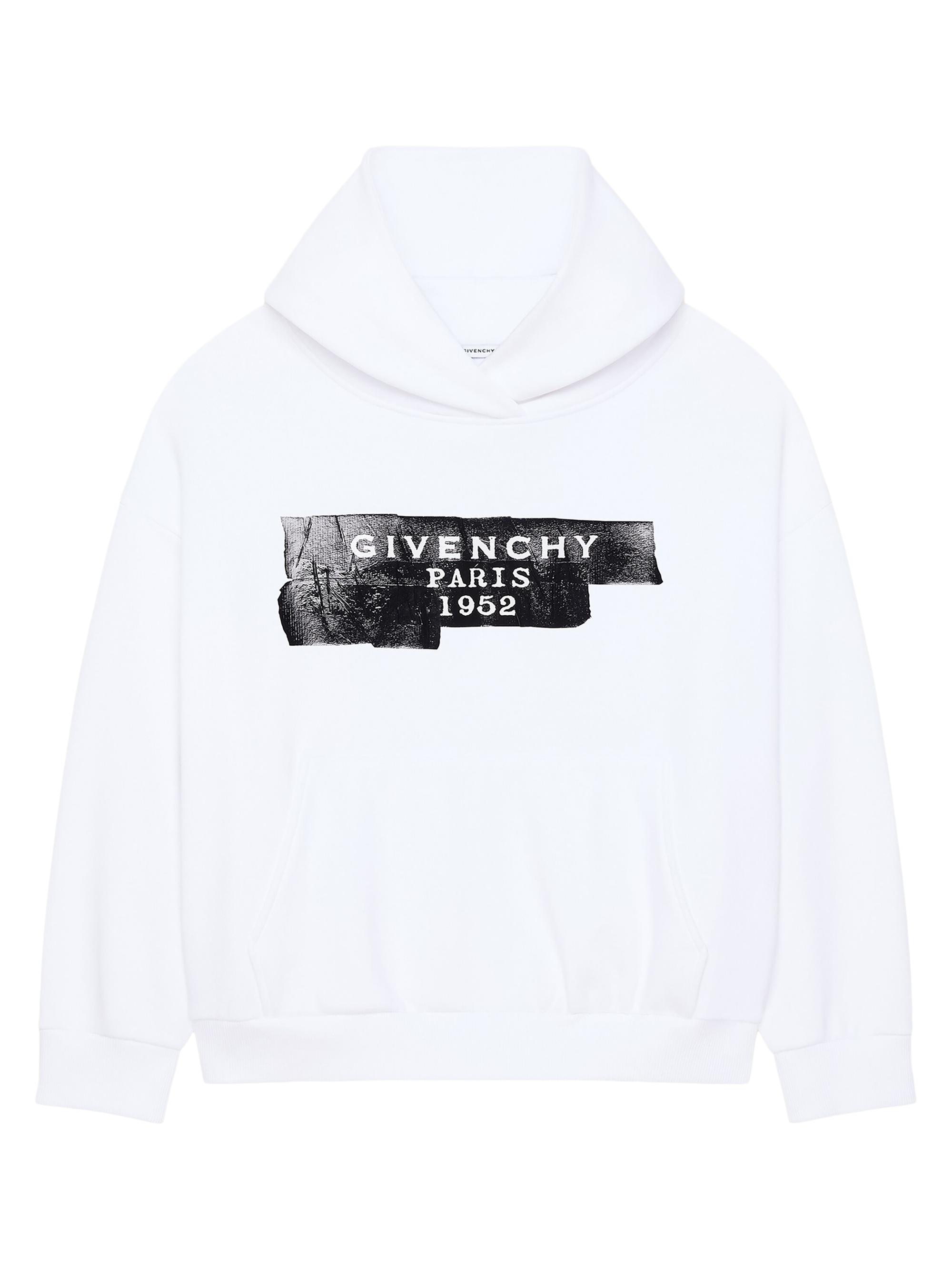 Givenchy Women's Hoodie in Fleece with  Tape - White
