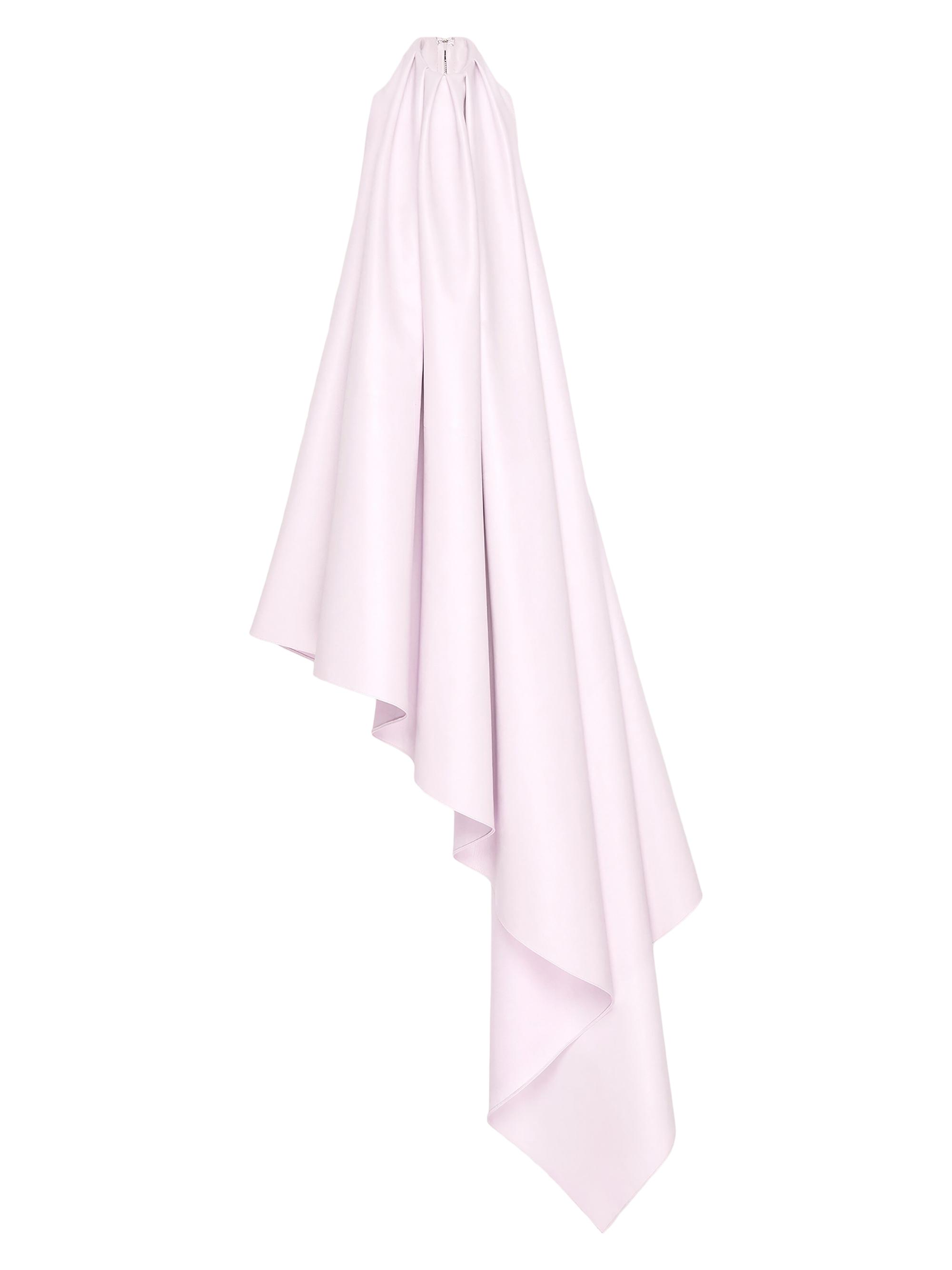 Givenchy Women's Asymmetric Draped Evening Dress in Nappa Leather - Pale Pink