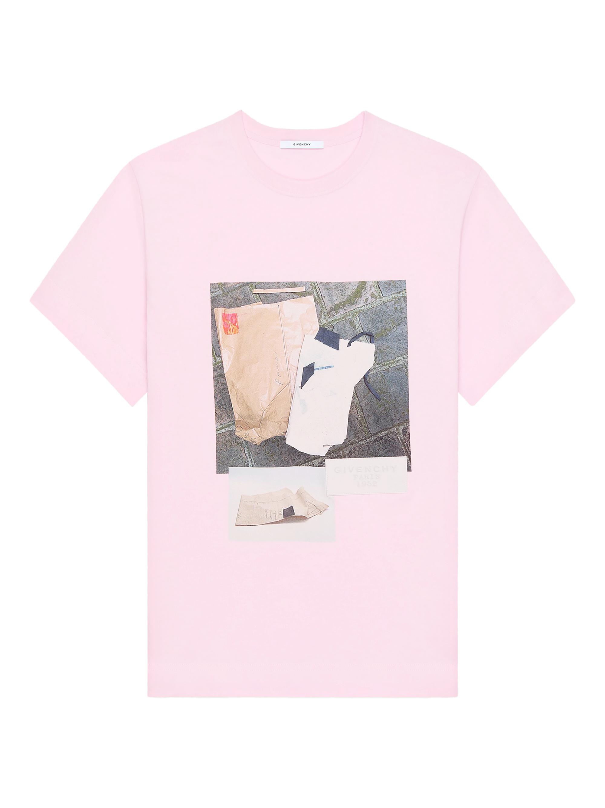 Givenchy Women's T-Shirt in Cotton with Pattern Making Print - Light Pink