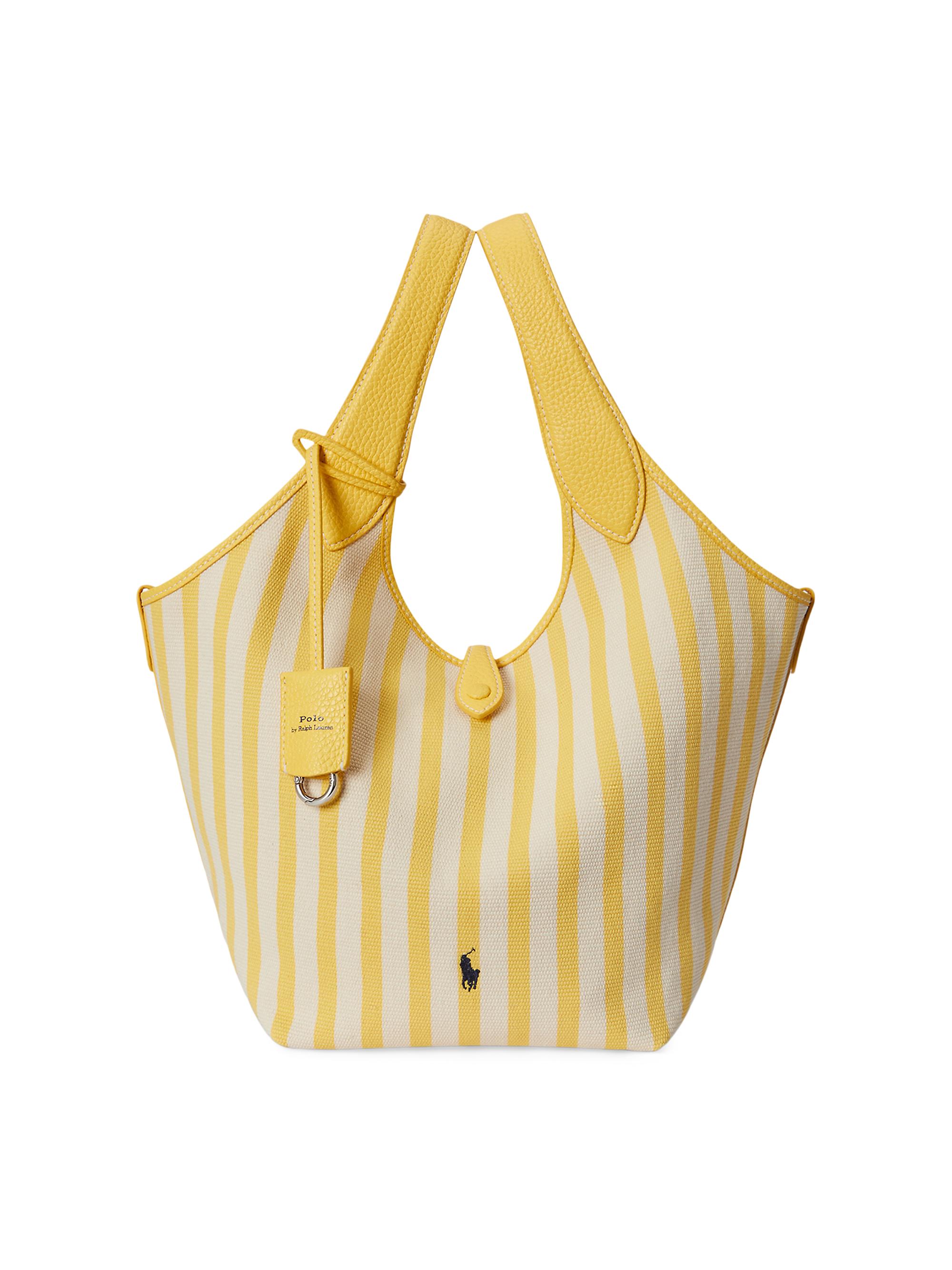 Polo Ralph Lauren Striped Canvas & Leather Tote Bag | Saks Fifth