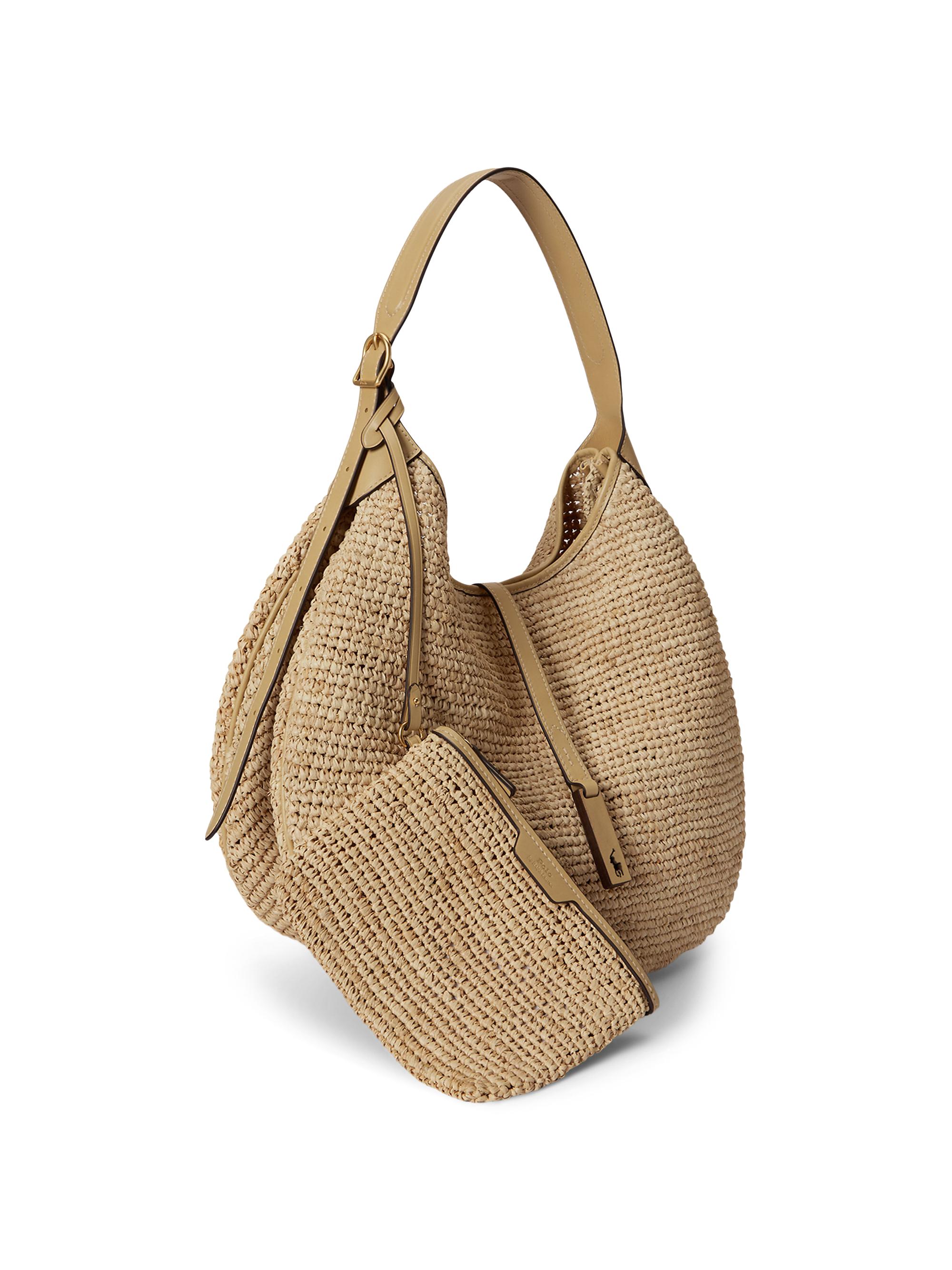 Polo Ralph Lauren Polo ID Raffia & Leather Shoulder Bag | Saks