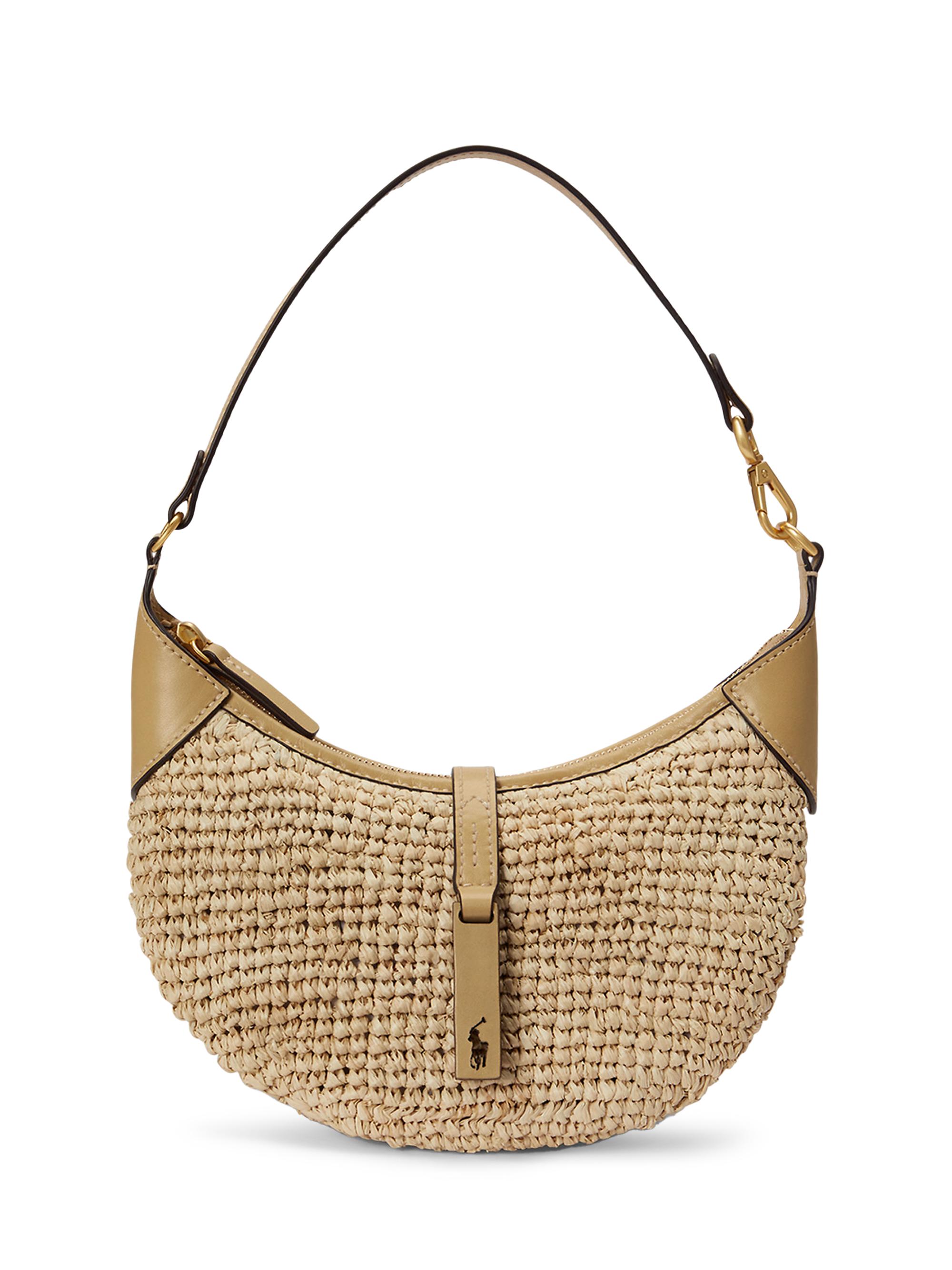 Polo Ralph Lauren Polo ID Raffia & Leather Shoulder Bag | Saks