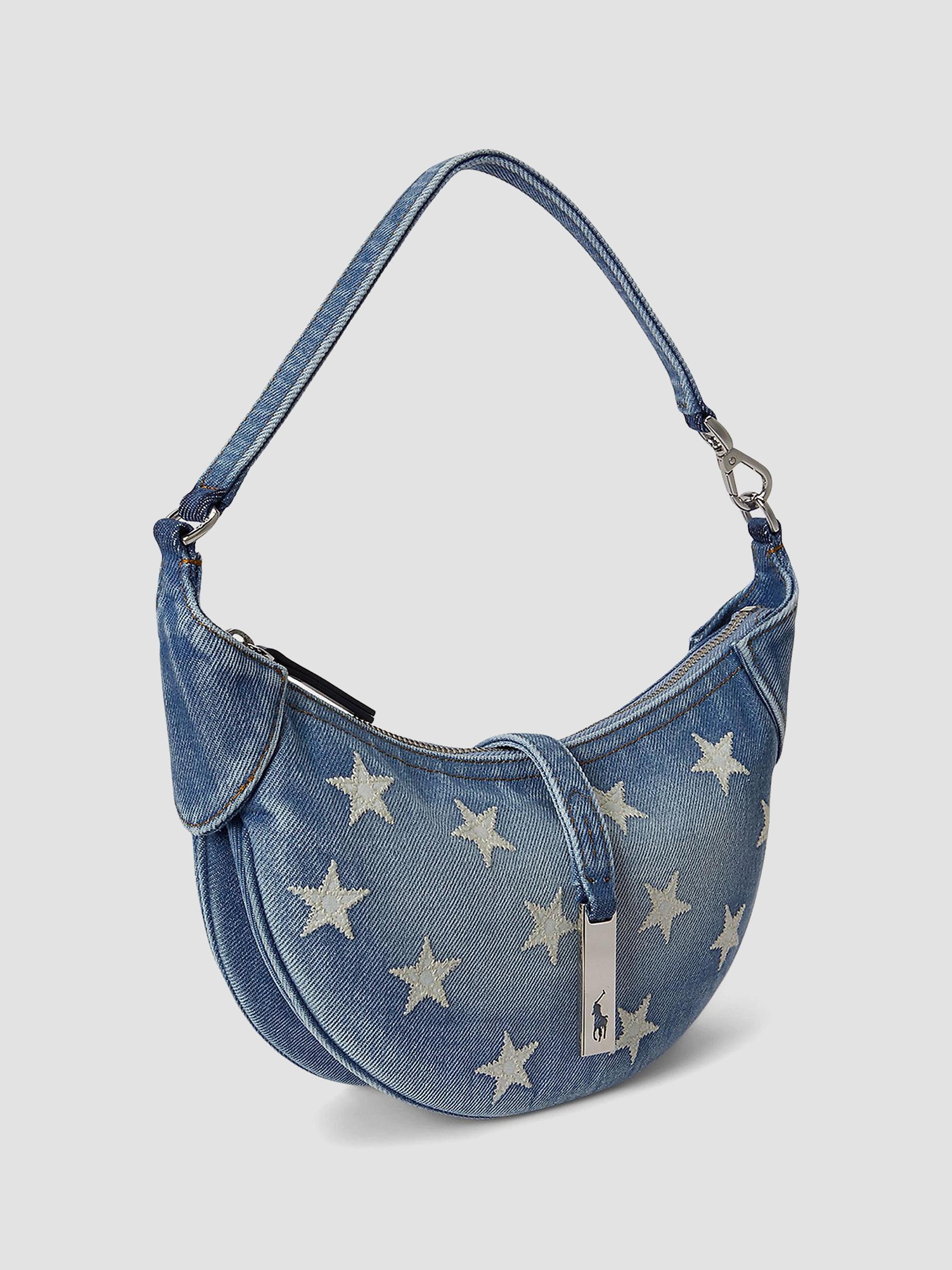 Polo Ralph Lauren Helena Star-Print Denim Shoulder Bag | Saks
