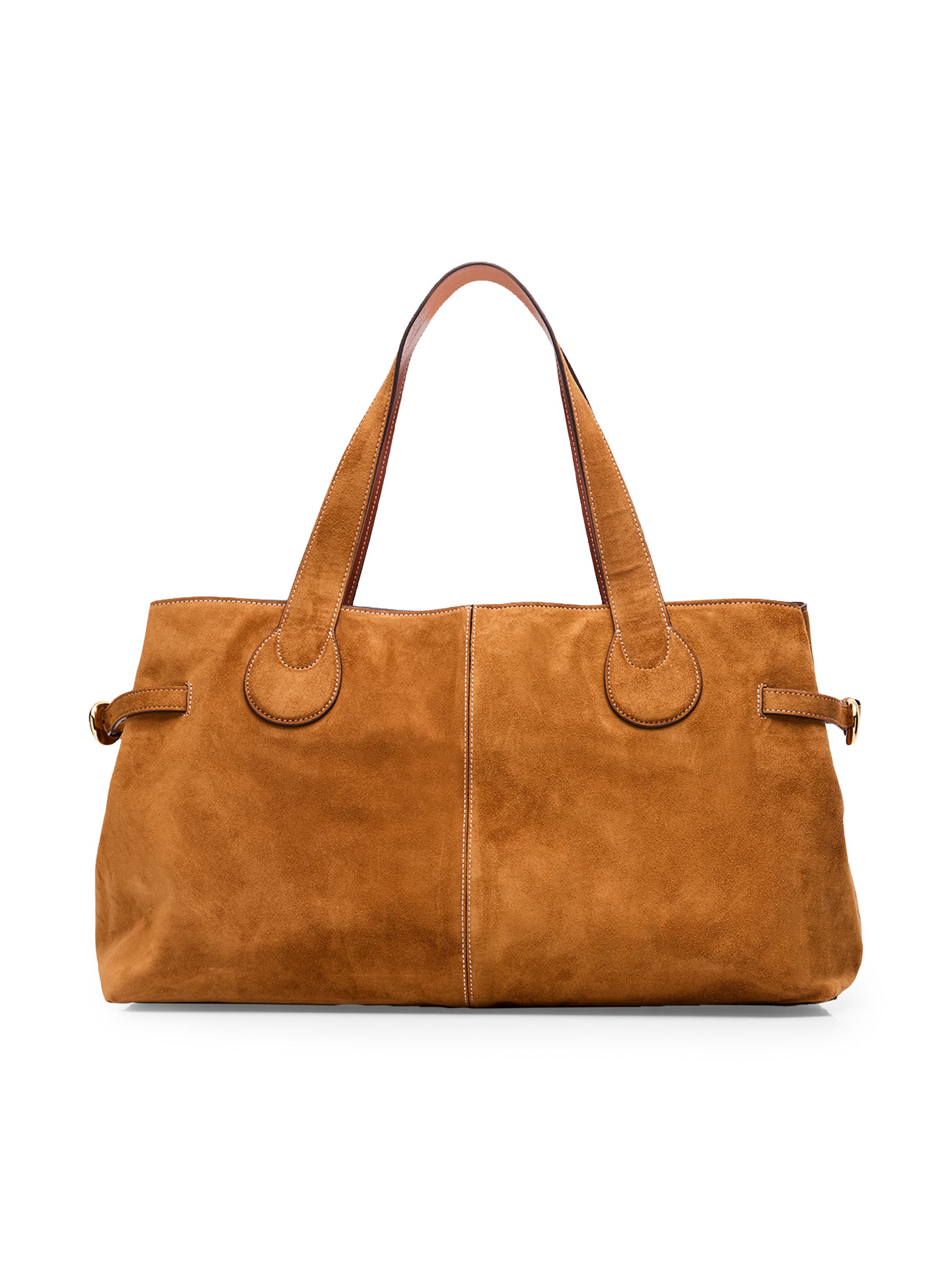 Staud Women's Piper East-West Suede Tote Bag - Tan