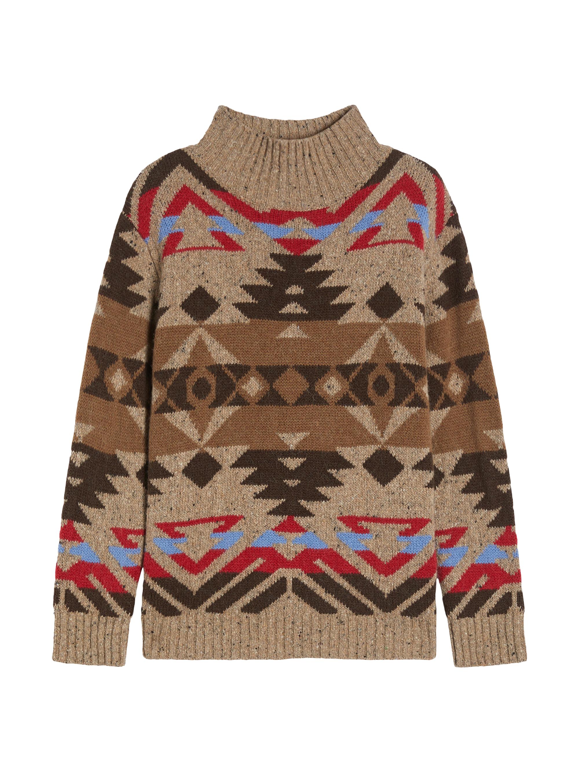 Weekend Max Mara Women's Wool and Alpaca Knit Turtleneck - Avio Jacquard