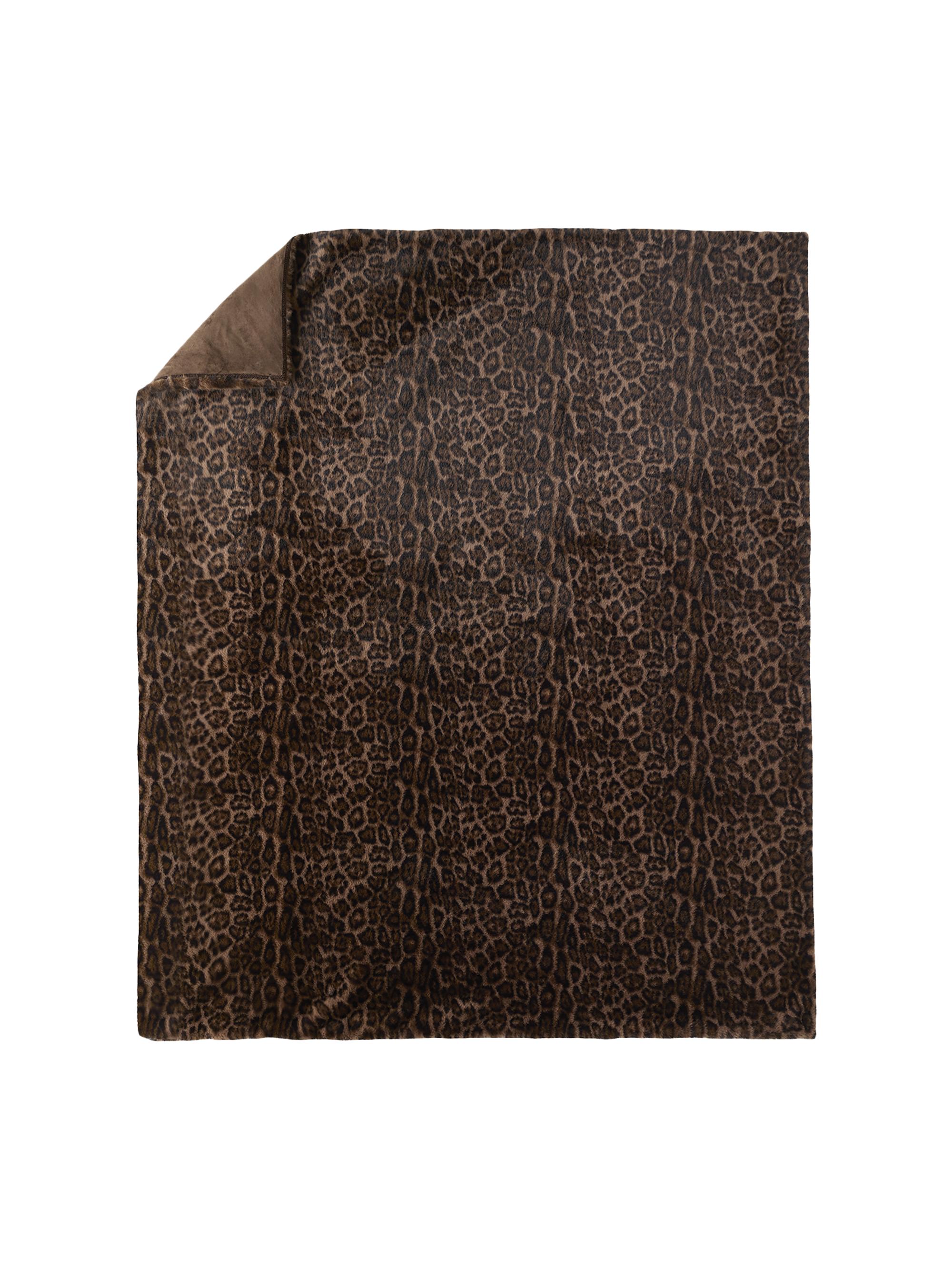 Lyla Grant Leopard-Print Faux Mink Throw - Leopard