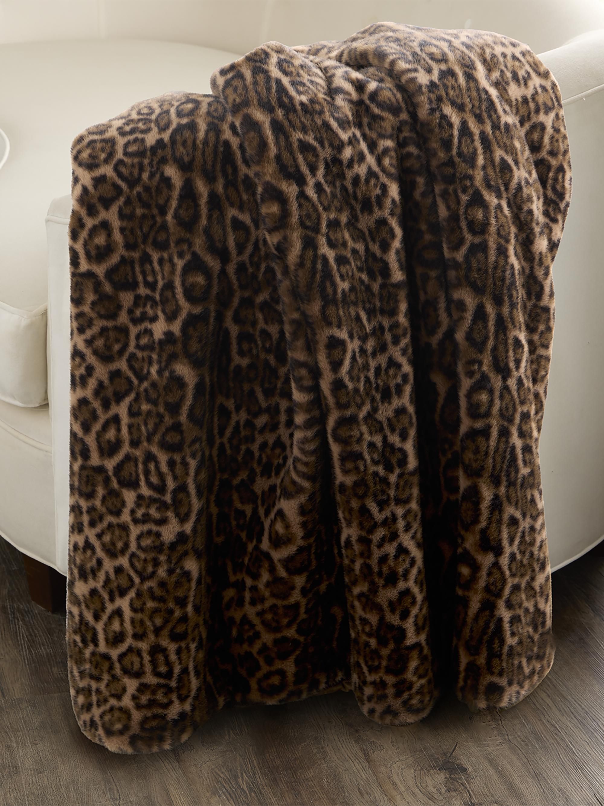 Lyla Grant Leopard-Print Faux Mink Throw | Saks Fifth Avenue