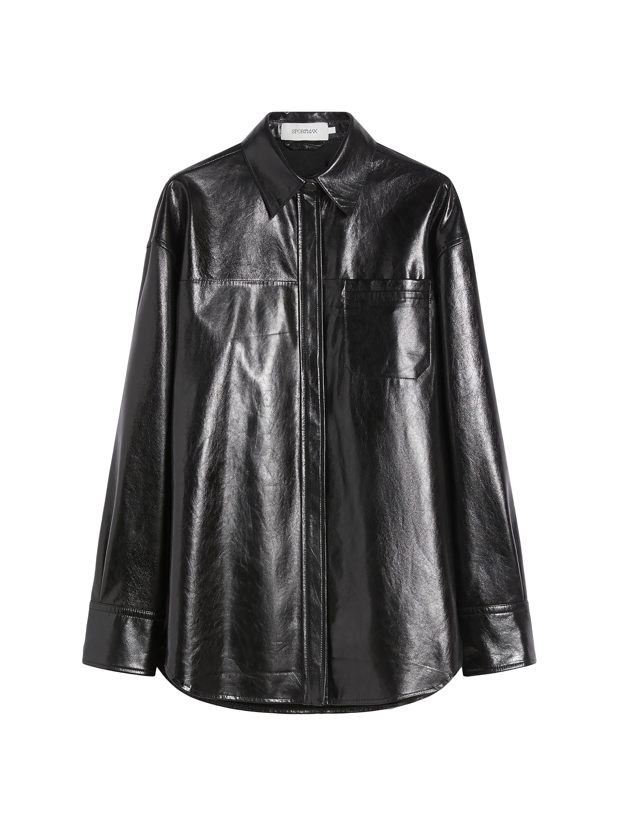 Sportmax Women's Oversized Nappa Leather Shirt - Black