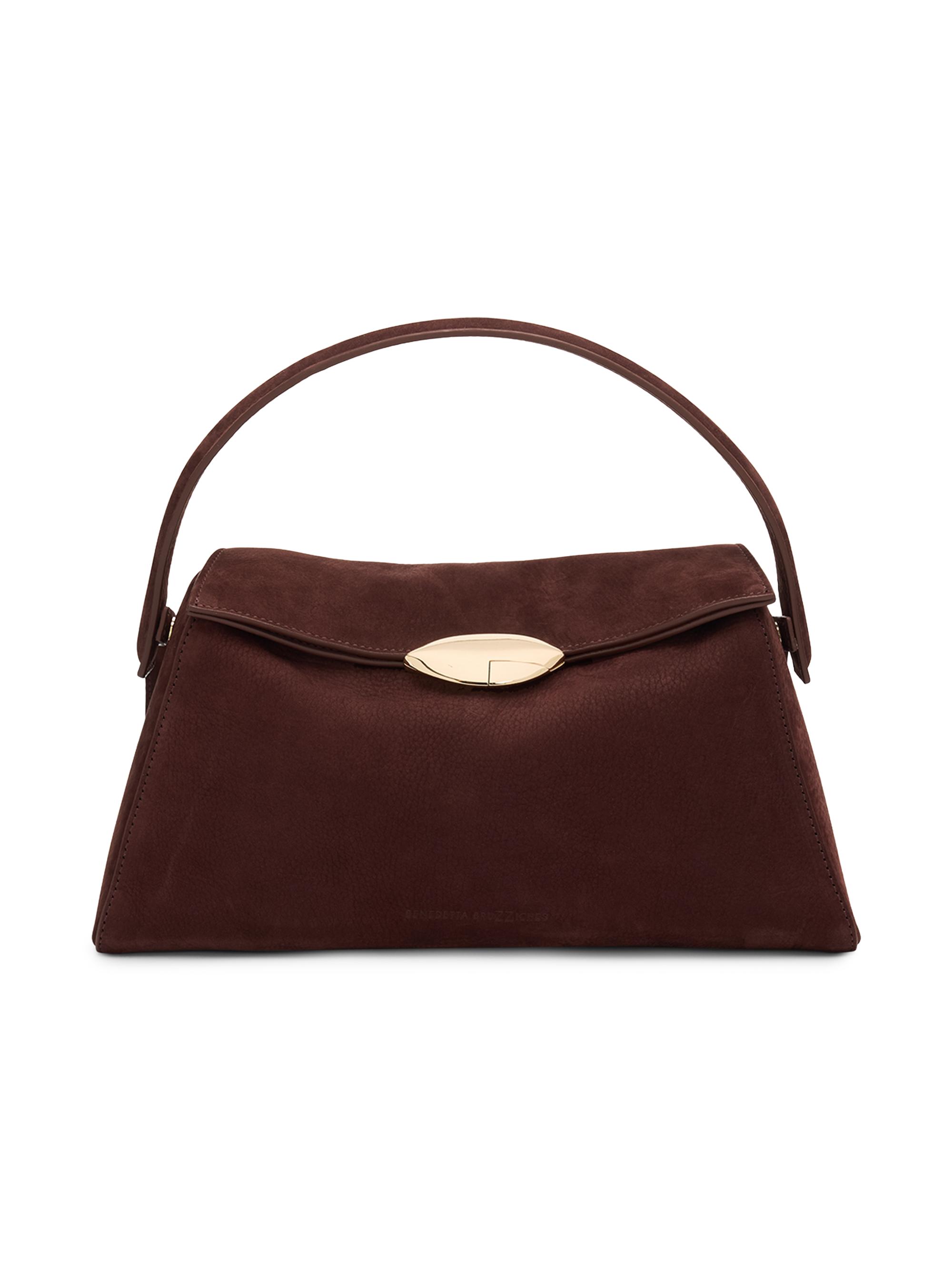Benedetta Bruzziches Women's Elif La Grande Suede Shoulder Bag - Dark Brown