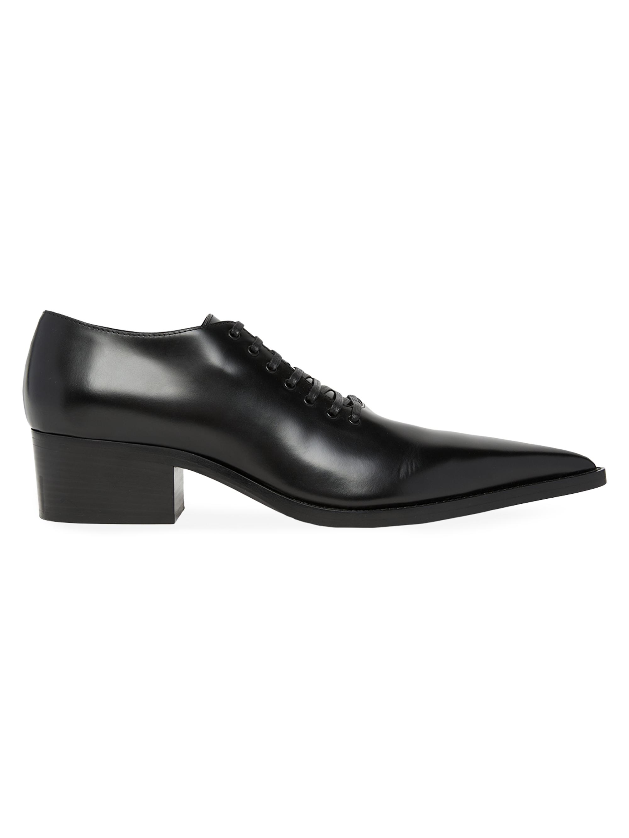 McQueen Men's Leather Pointed-Toe Derby Shoes - Black