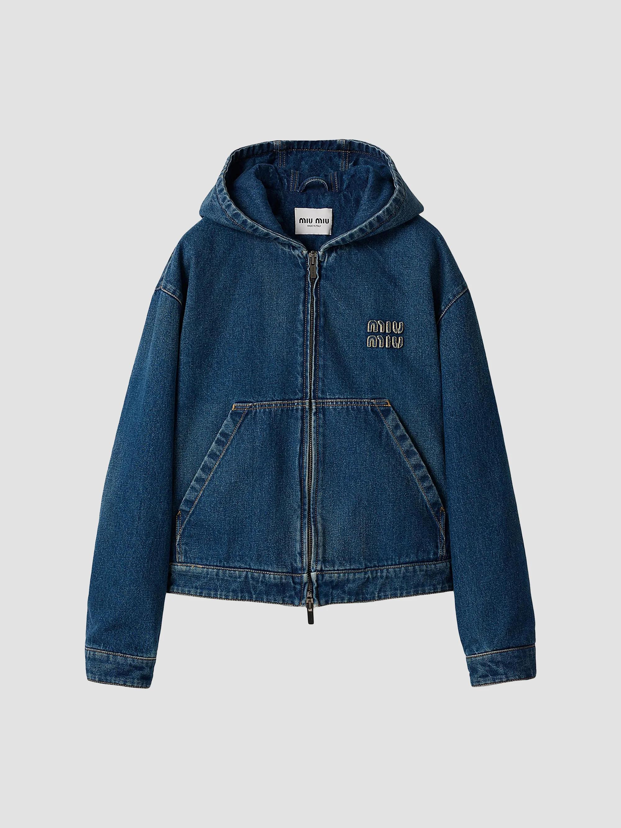 Miu Miu Denim Hoodie Jacket | Saks Fifth Avenue