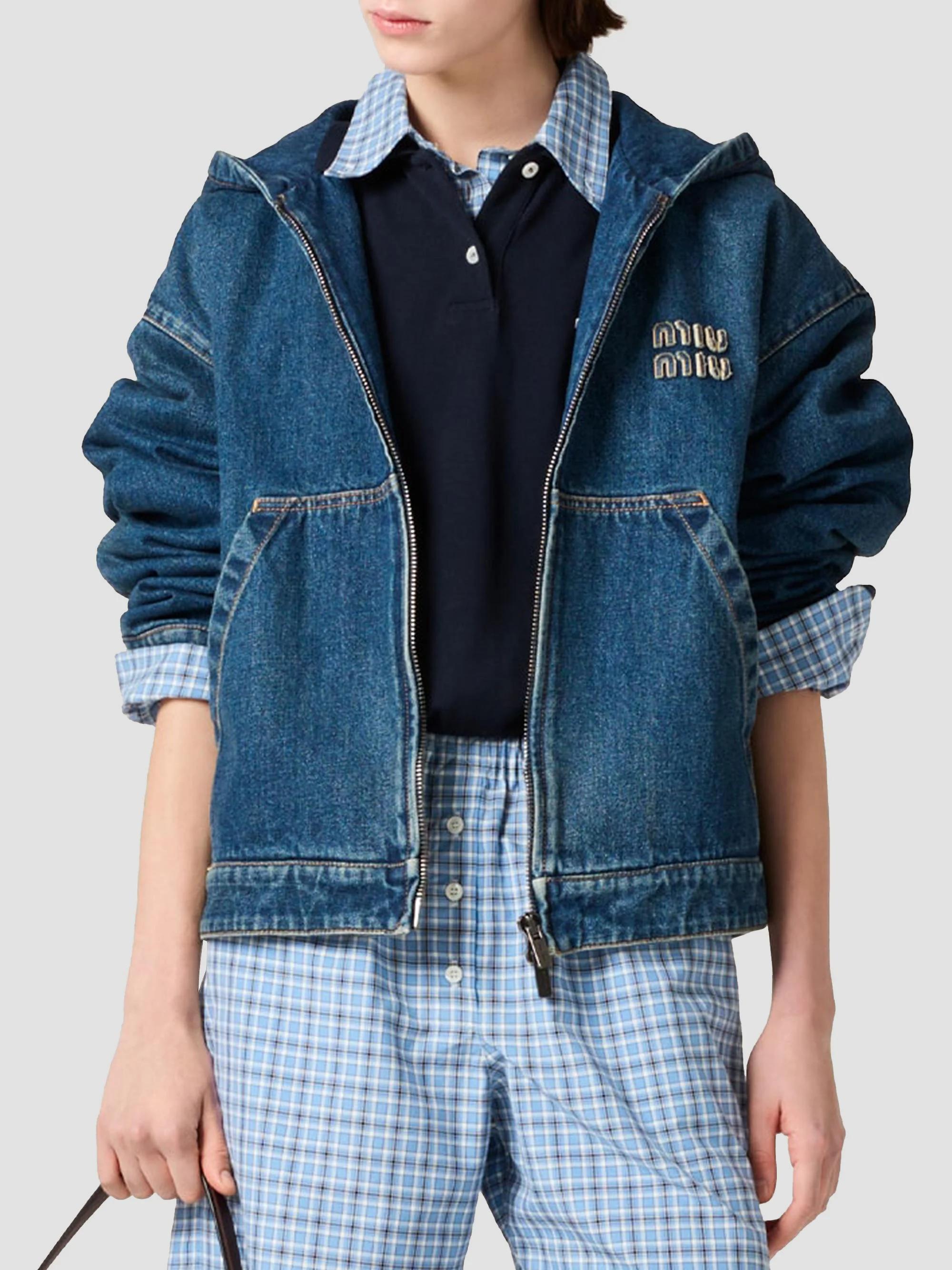 Miu Miu Denim Hoodie Jacket | Saks Fifth Avenue