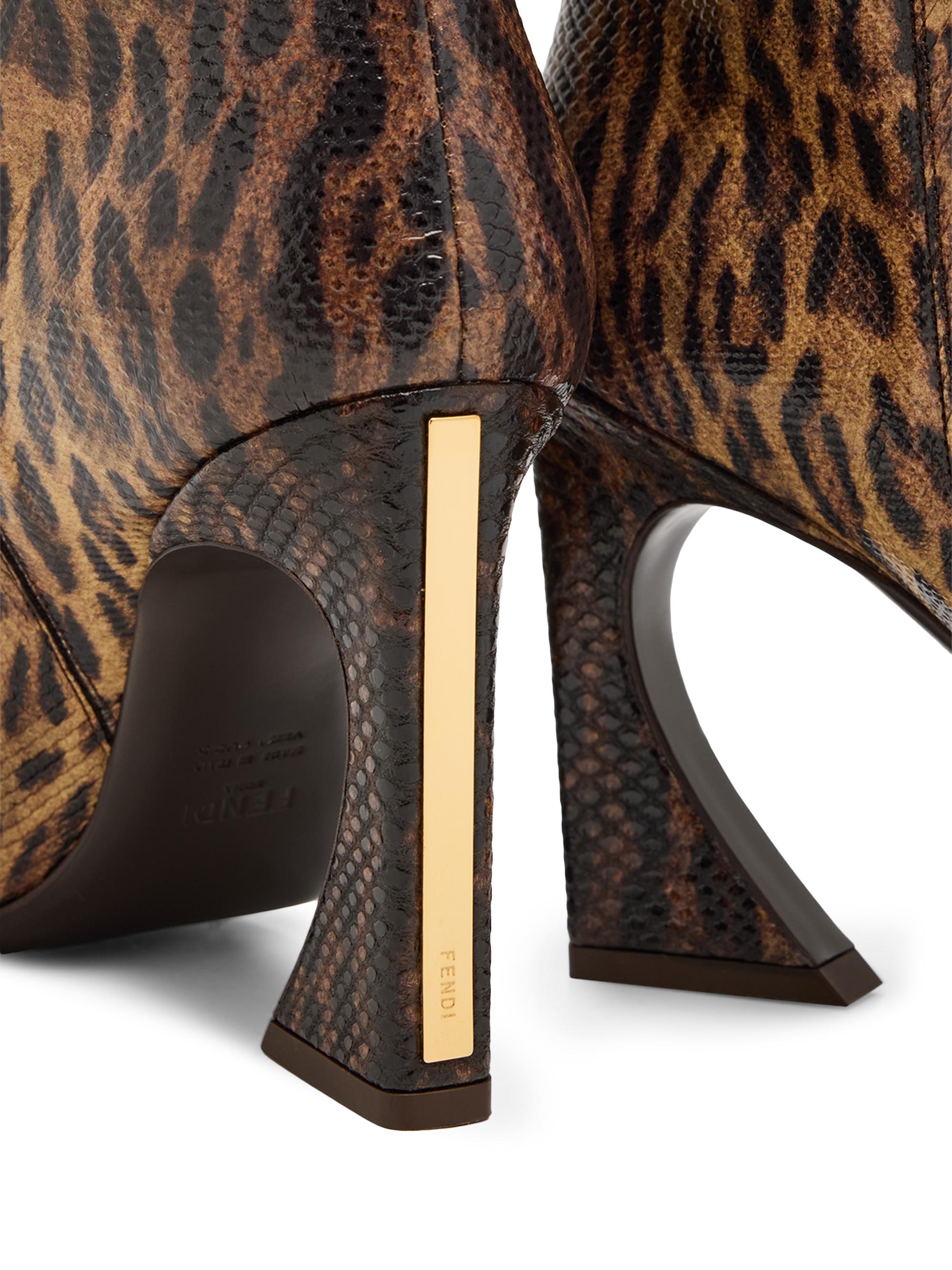 Fendi Arco 95MM Leopard-Print Leather Knee-High Boots | Saks Fifth