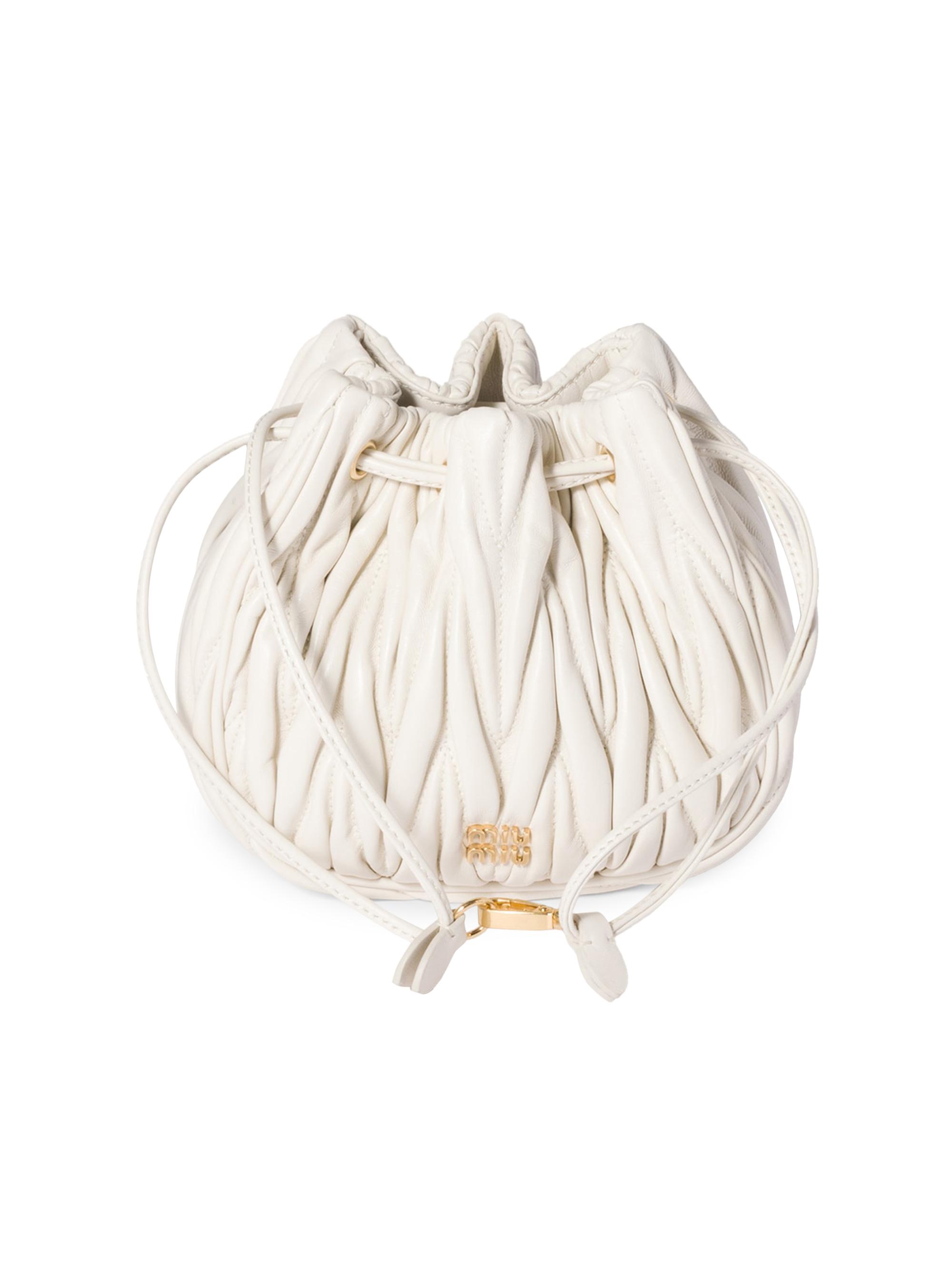 Miu Miu Women's Matelassé Nappa Leather Pouch - White