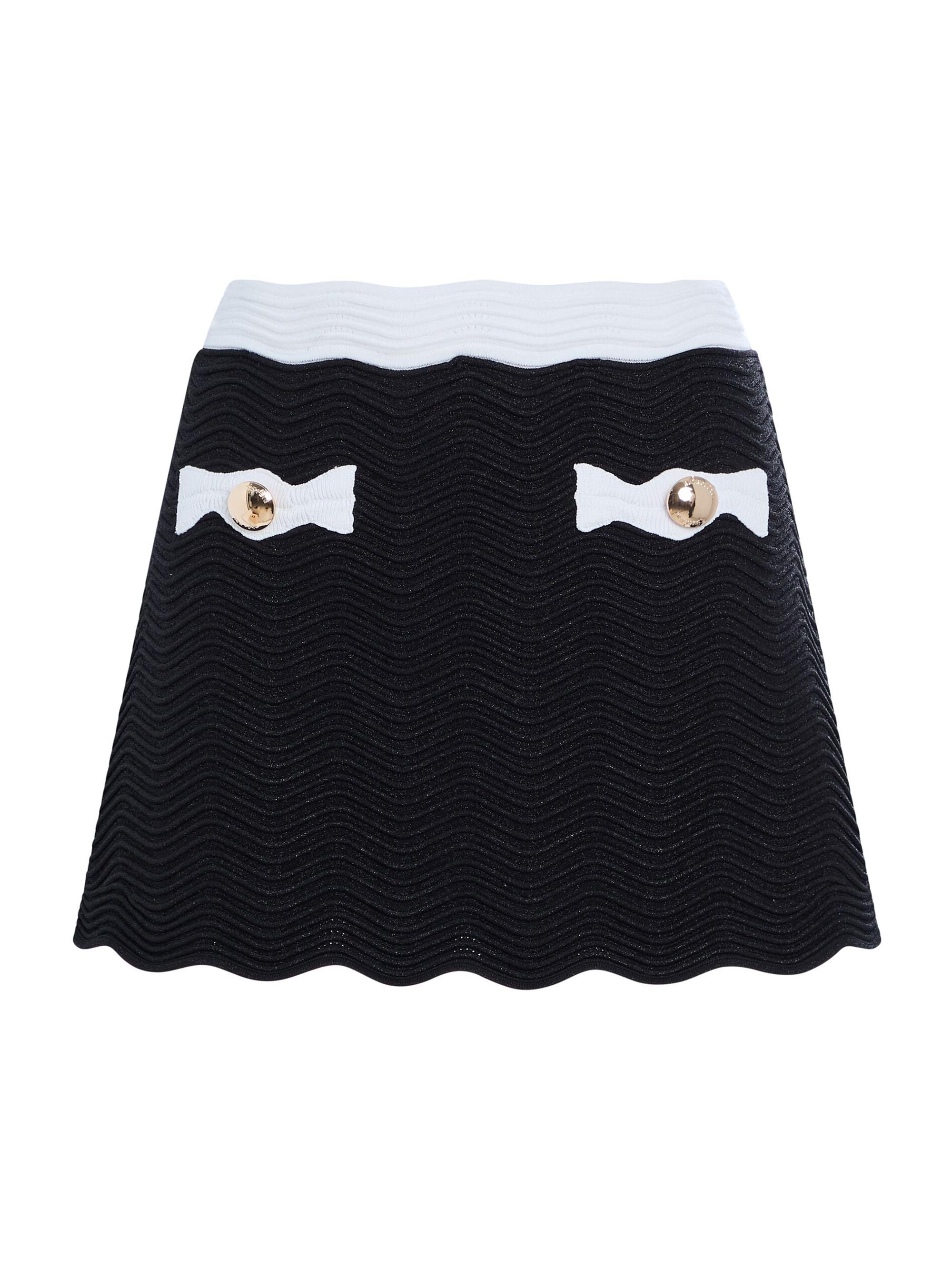 Retrofête Women's Katanna Knit Skirt - Metallic Black White